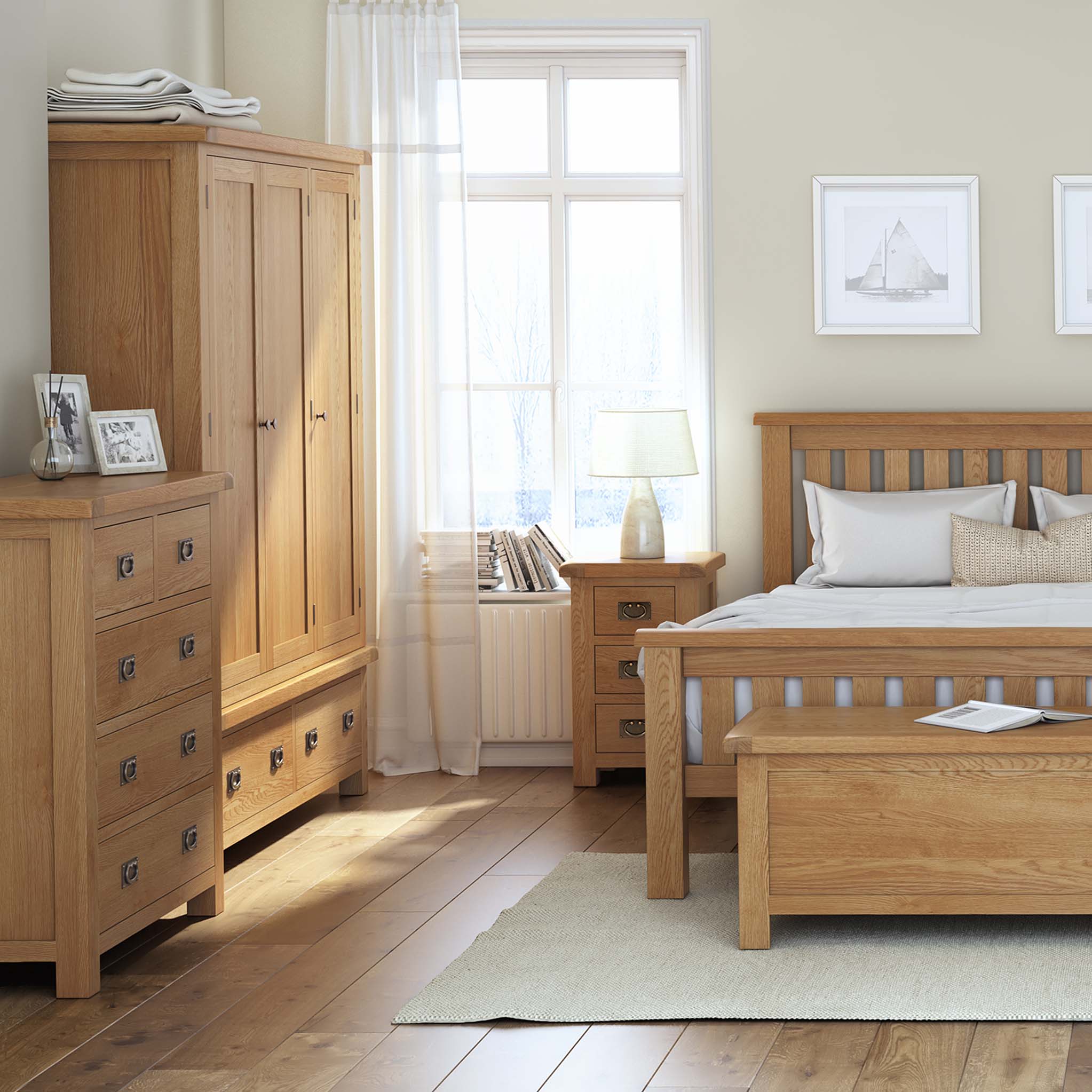 Zelah Oak 2 over 3 Drawer Chest - Image 6