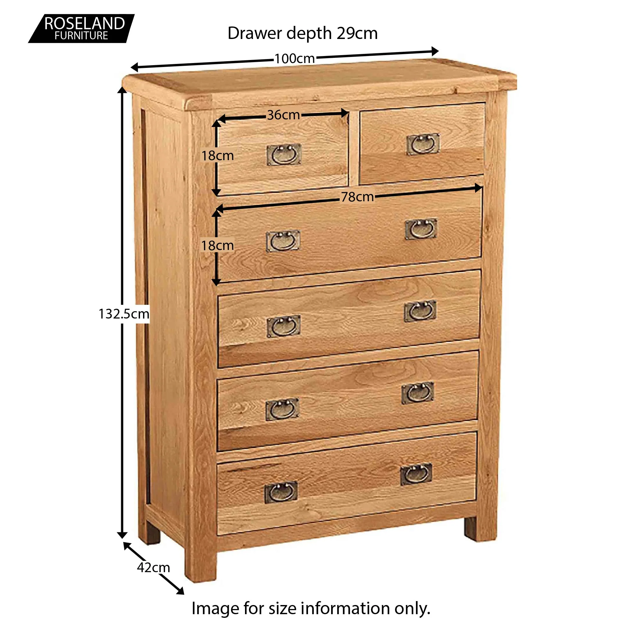 Zelah Oak 2 Over 4 Drawer Chest - Image 7
