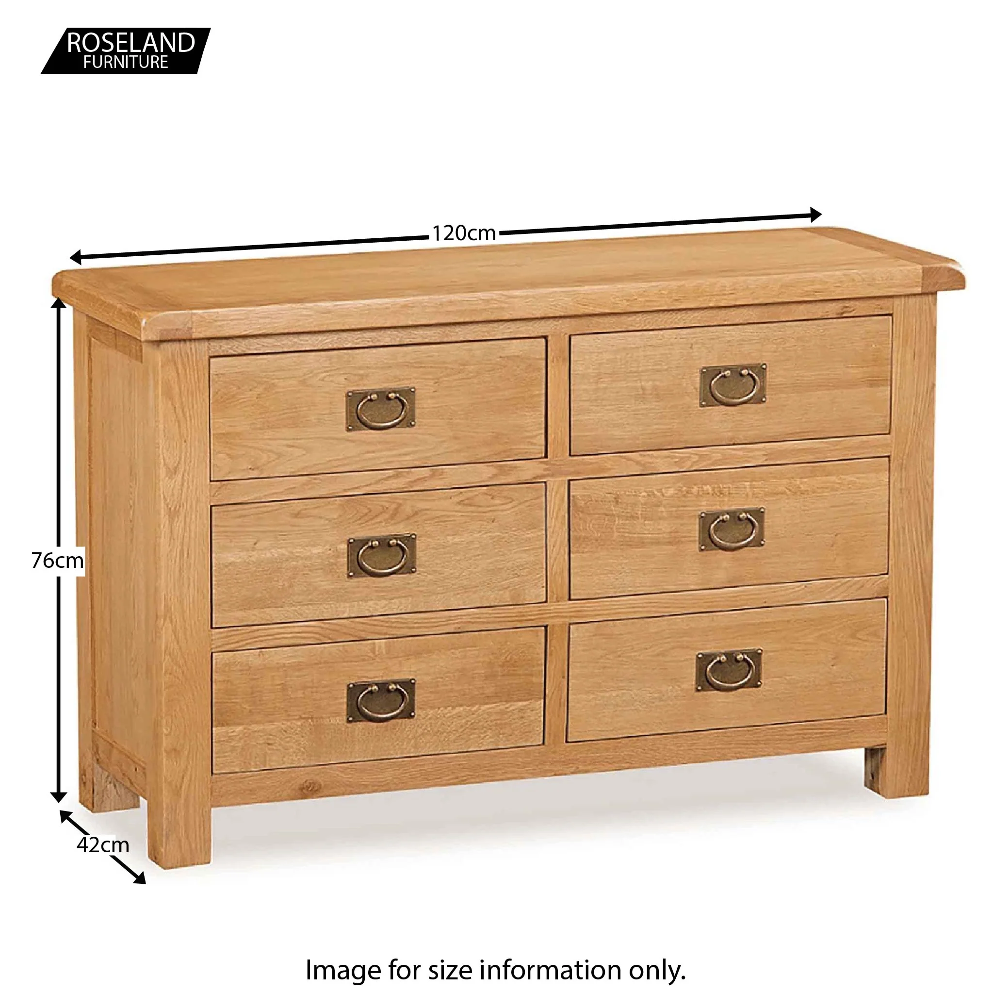 Zelah Oak 3+3 Drawer Chest - Image 19