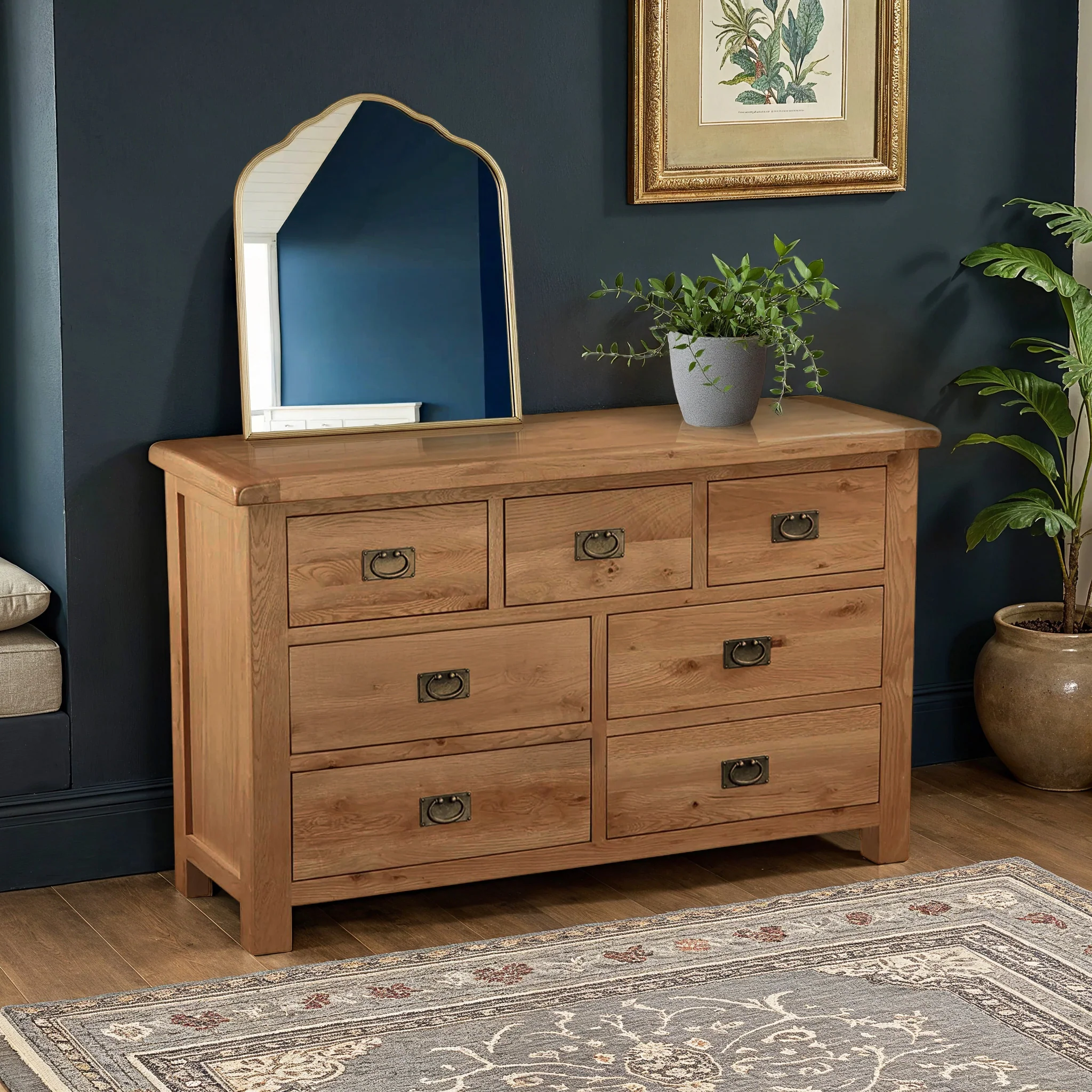 Zelah Oak 3 over 4 Chest of Drawers - Image 2