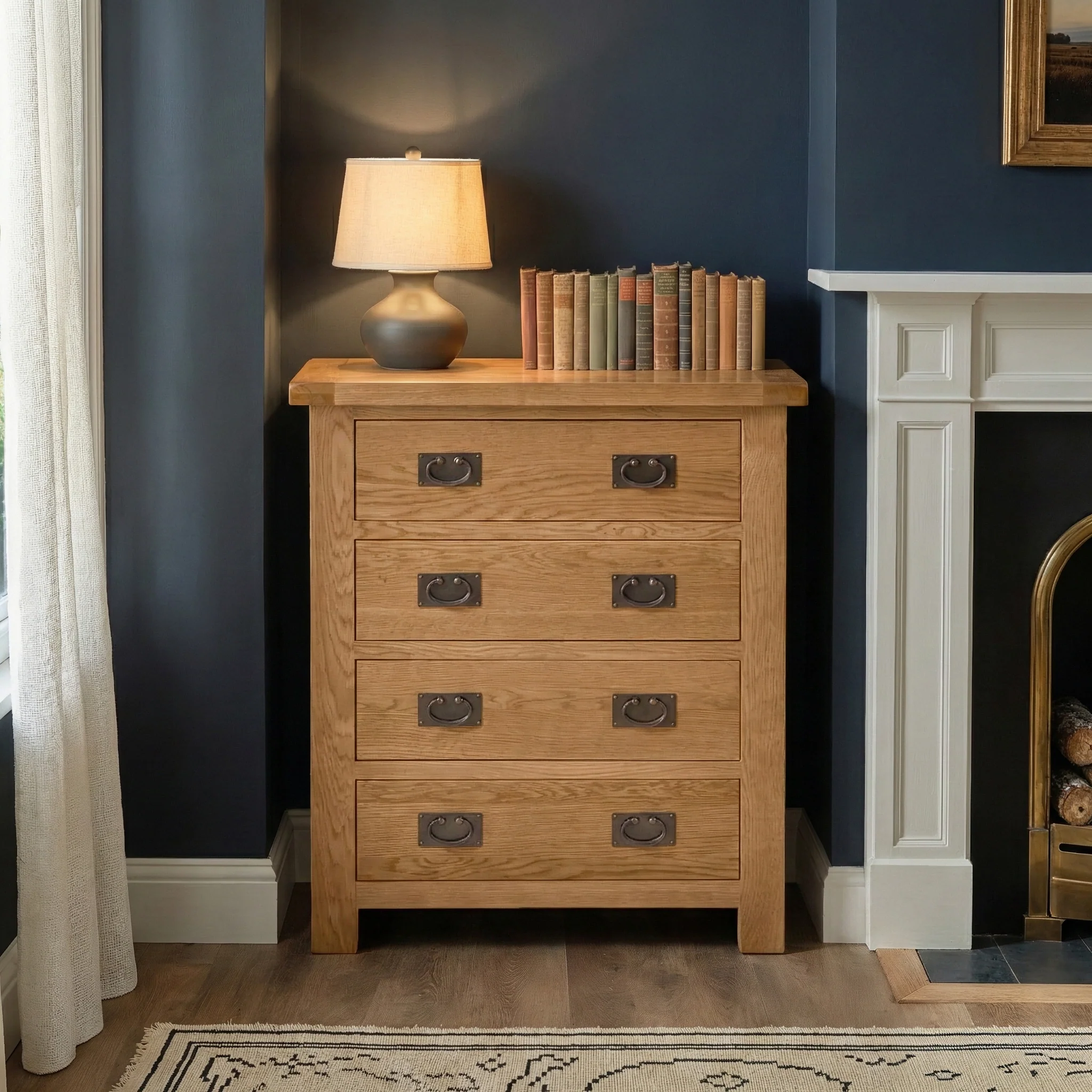 Zelah Oak 4 Drawer Chest - Image 2