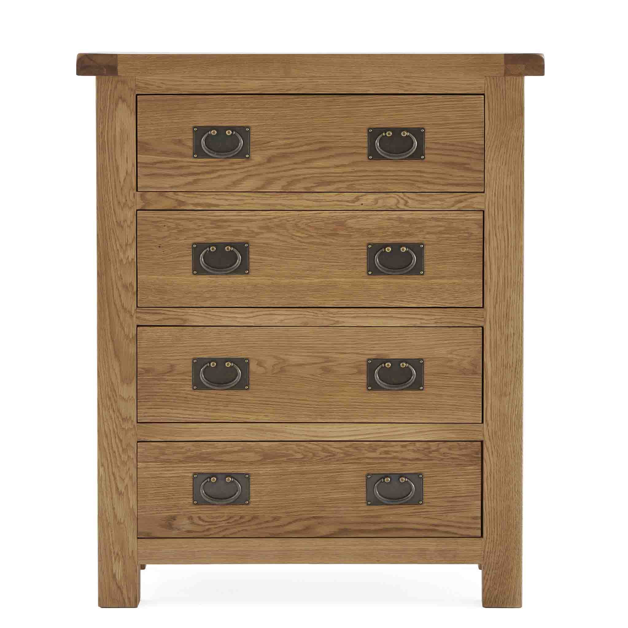 Zelah Oak 4 Drawer Chest - Image 4