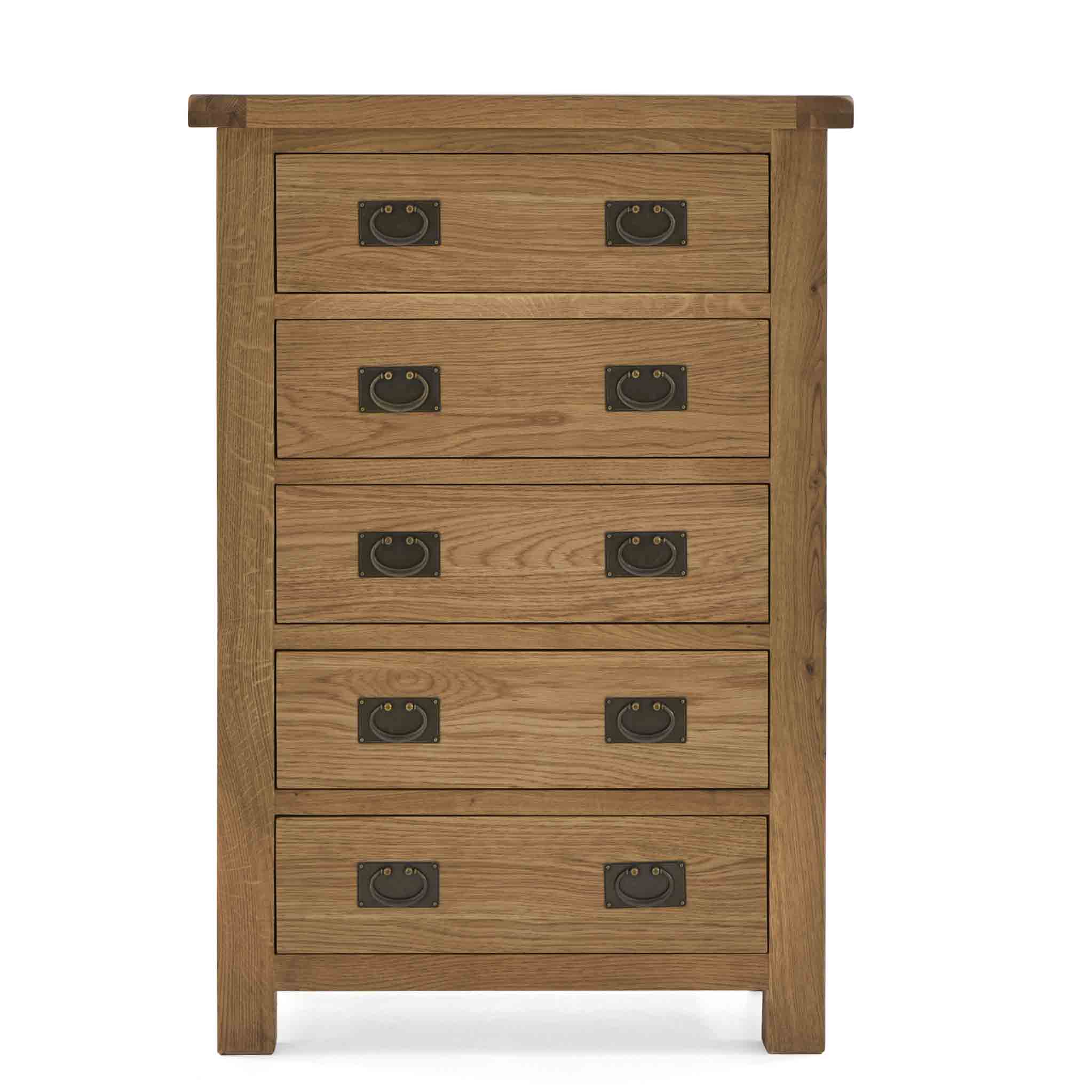 Zelah Oak 5 Drawer Chest - Image 4