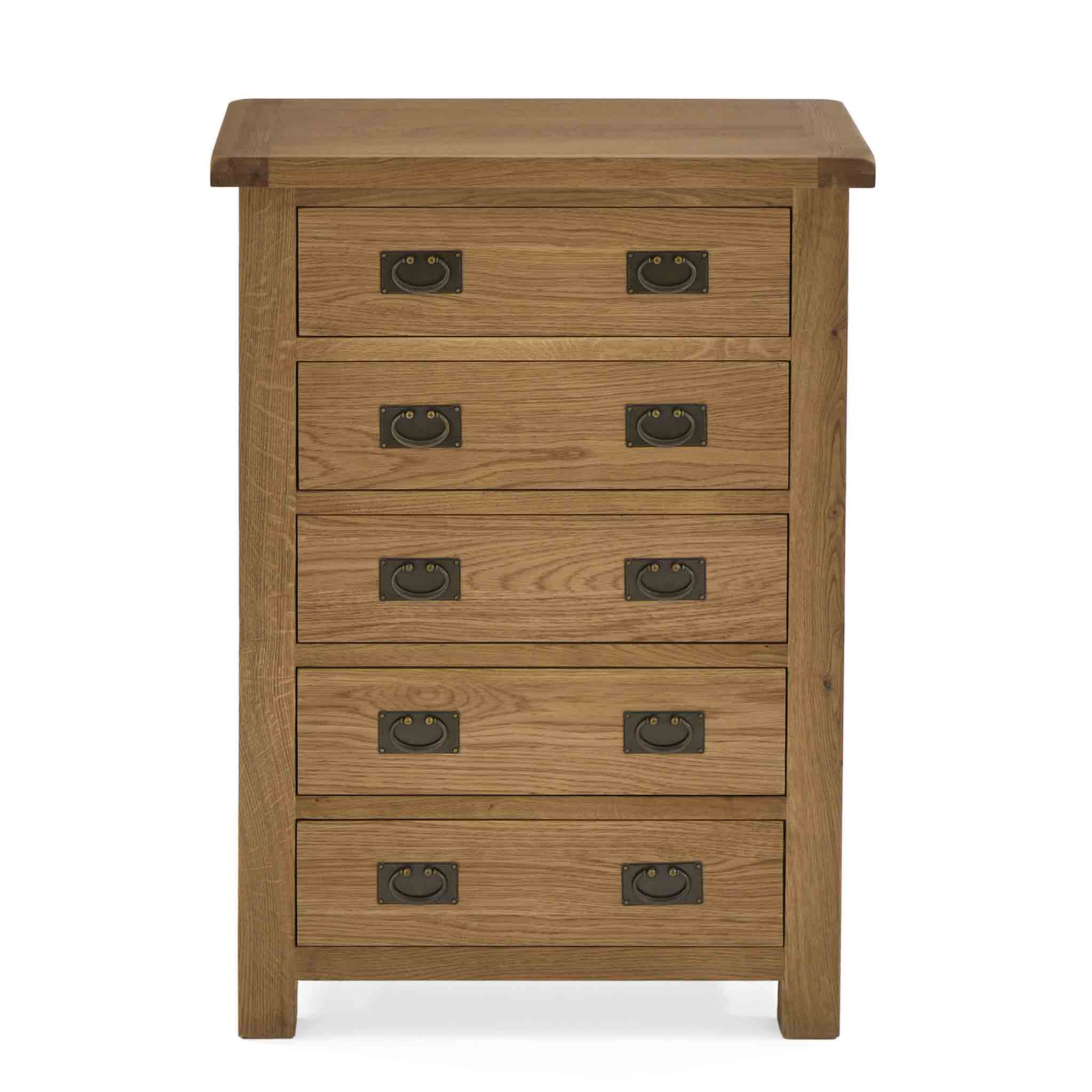 Zelah Oak 5 Drawer Chest - Image 5