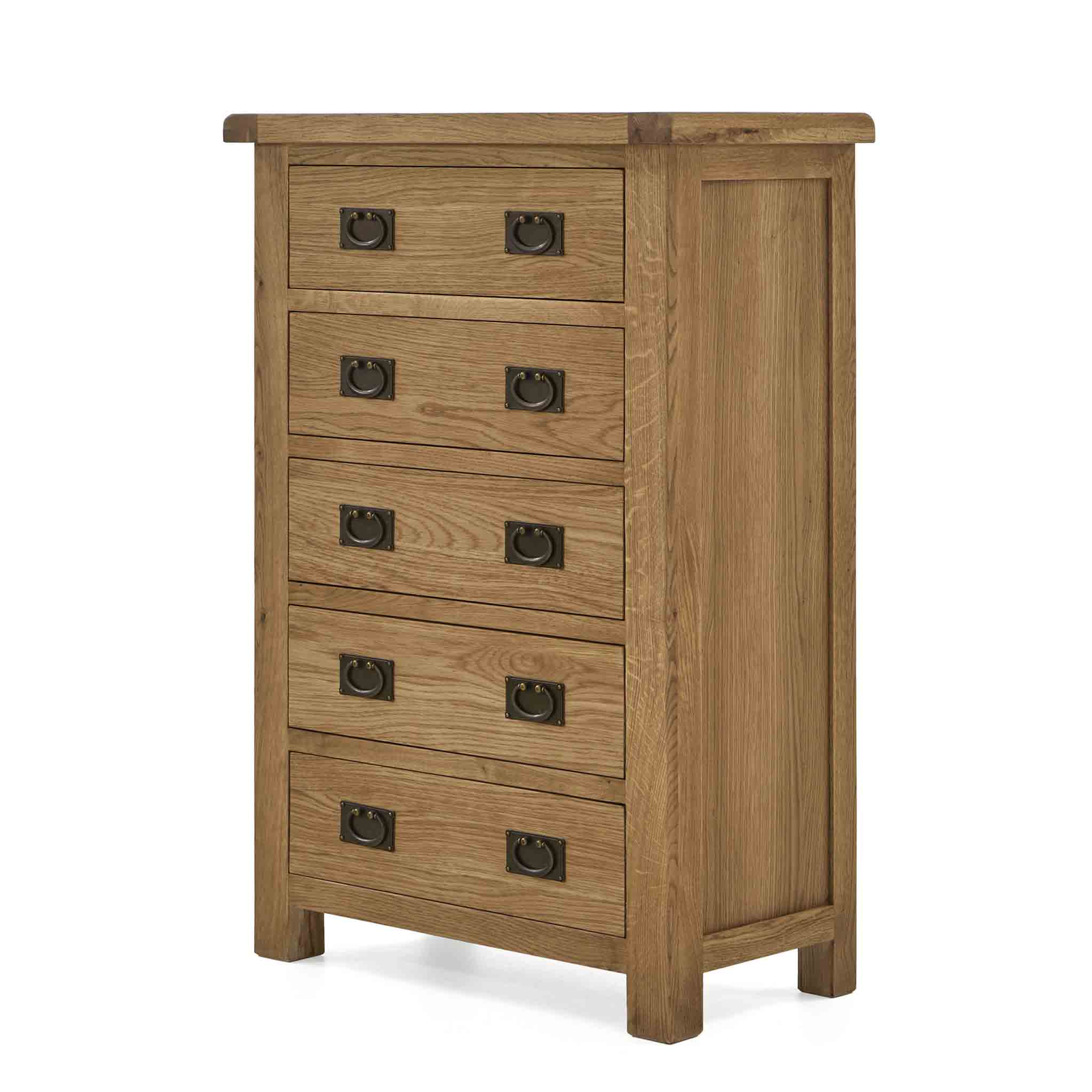 Zelah Oak 5 Drawer Chest - Image 6