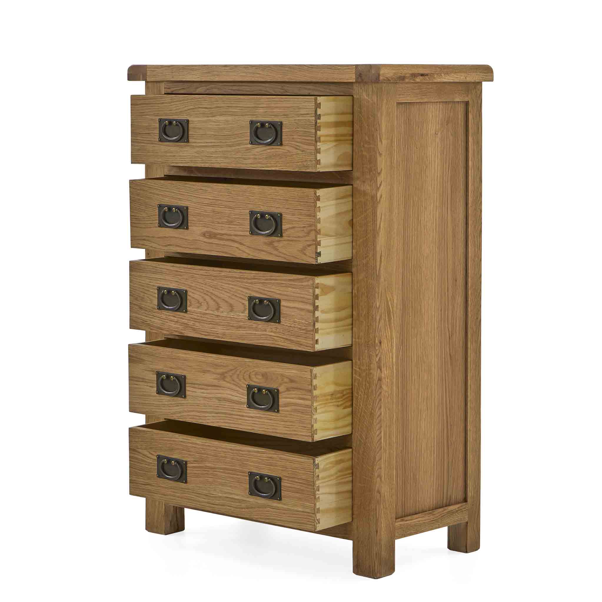 Zelah Oak 5 Drawer Chest - Image 7