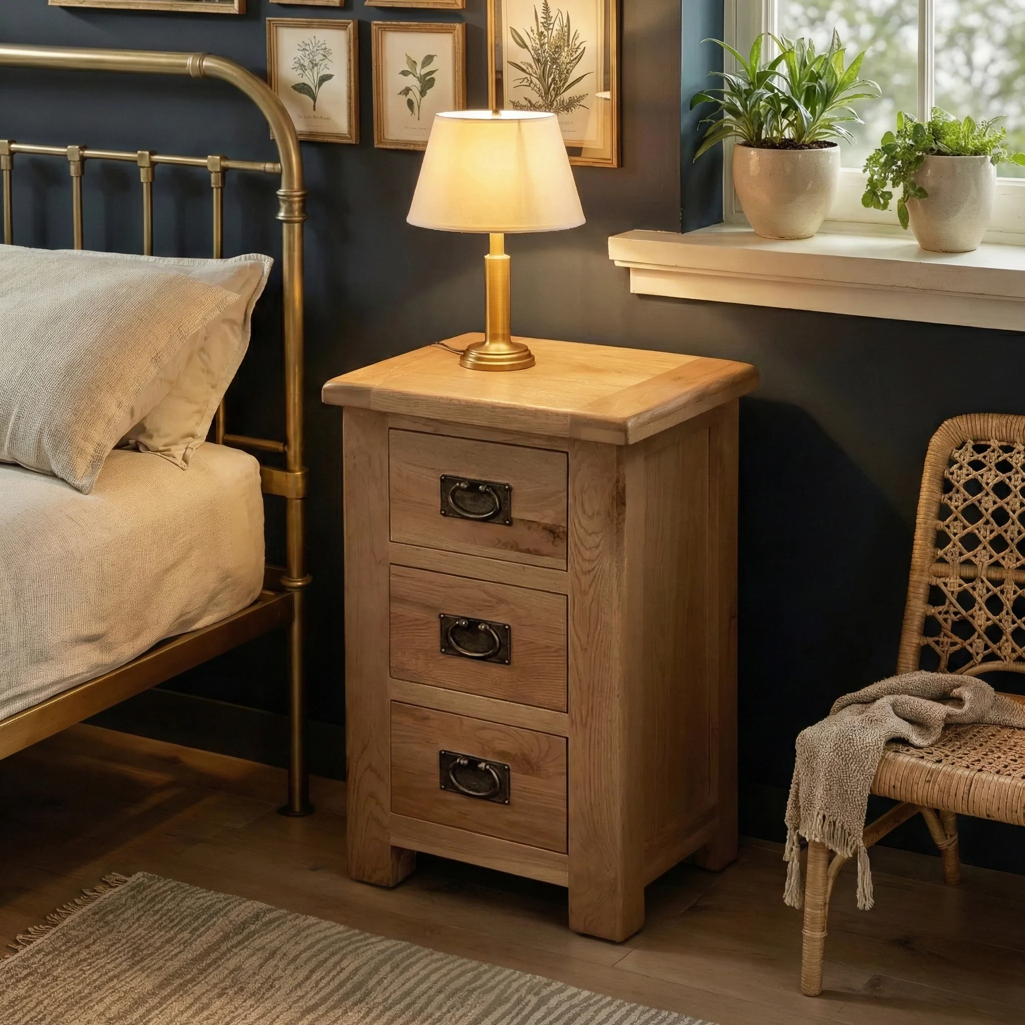 Zelah Oak Bedside Table - Image 2