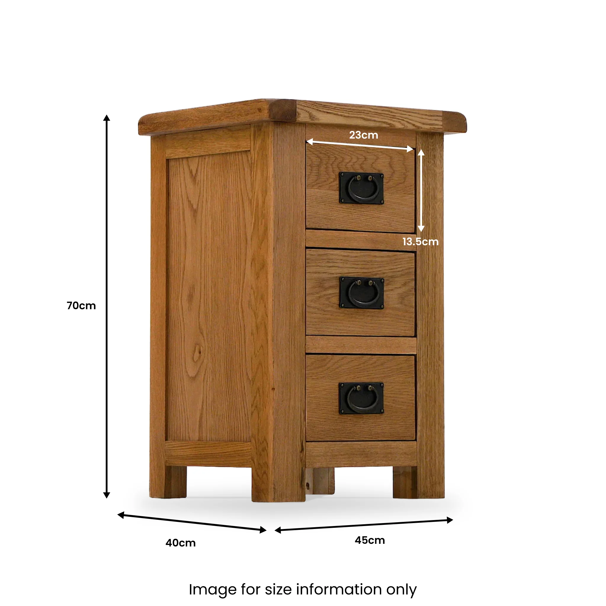 Zelah Oak Bedside Table - Image 9