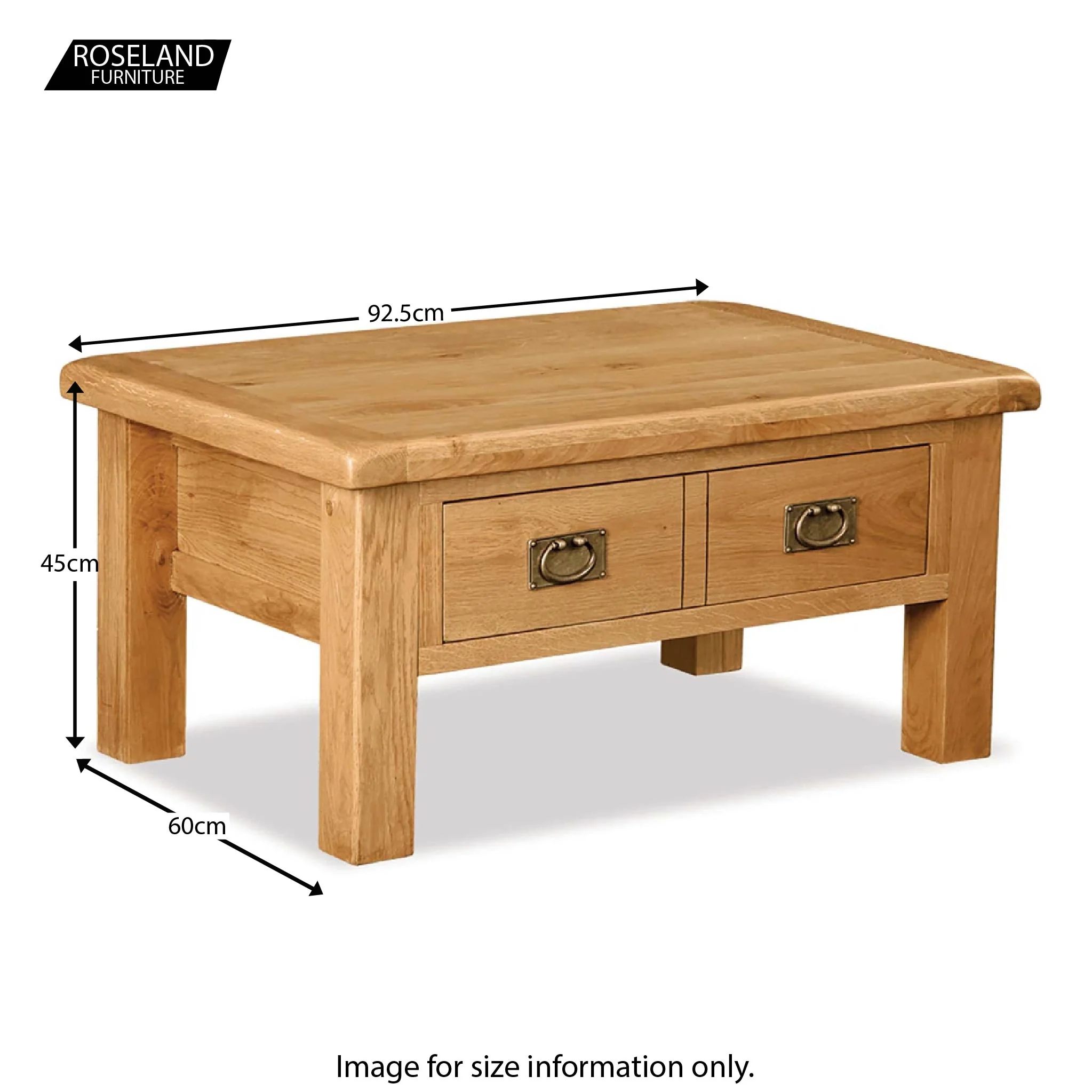Zelah Oak Coffee Table with Drawer - Image 11