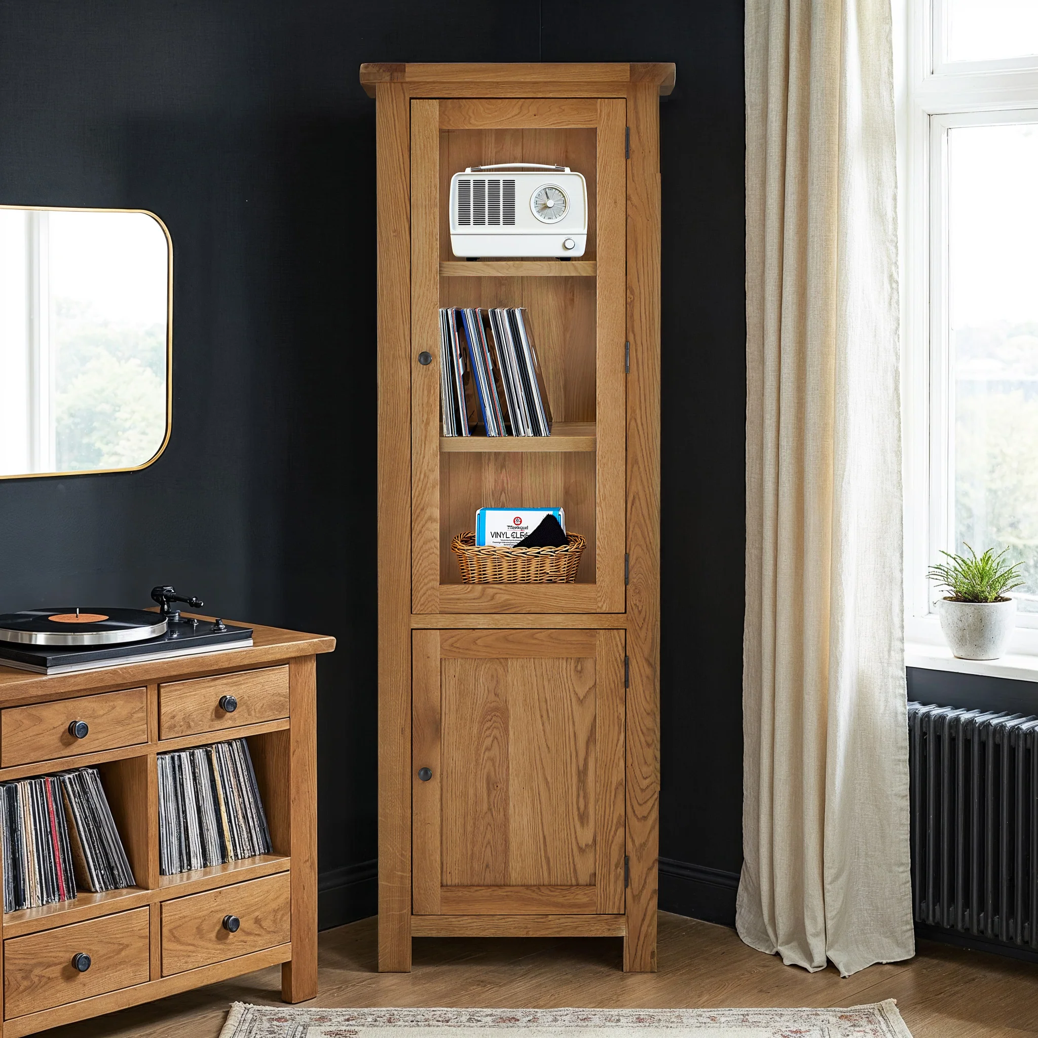 Zelah Oak Corner Display Cabinet - Image 2