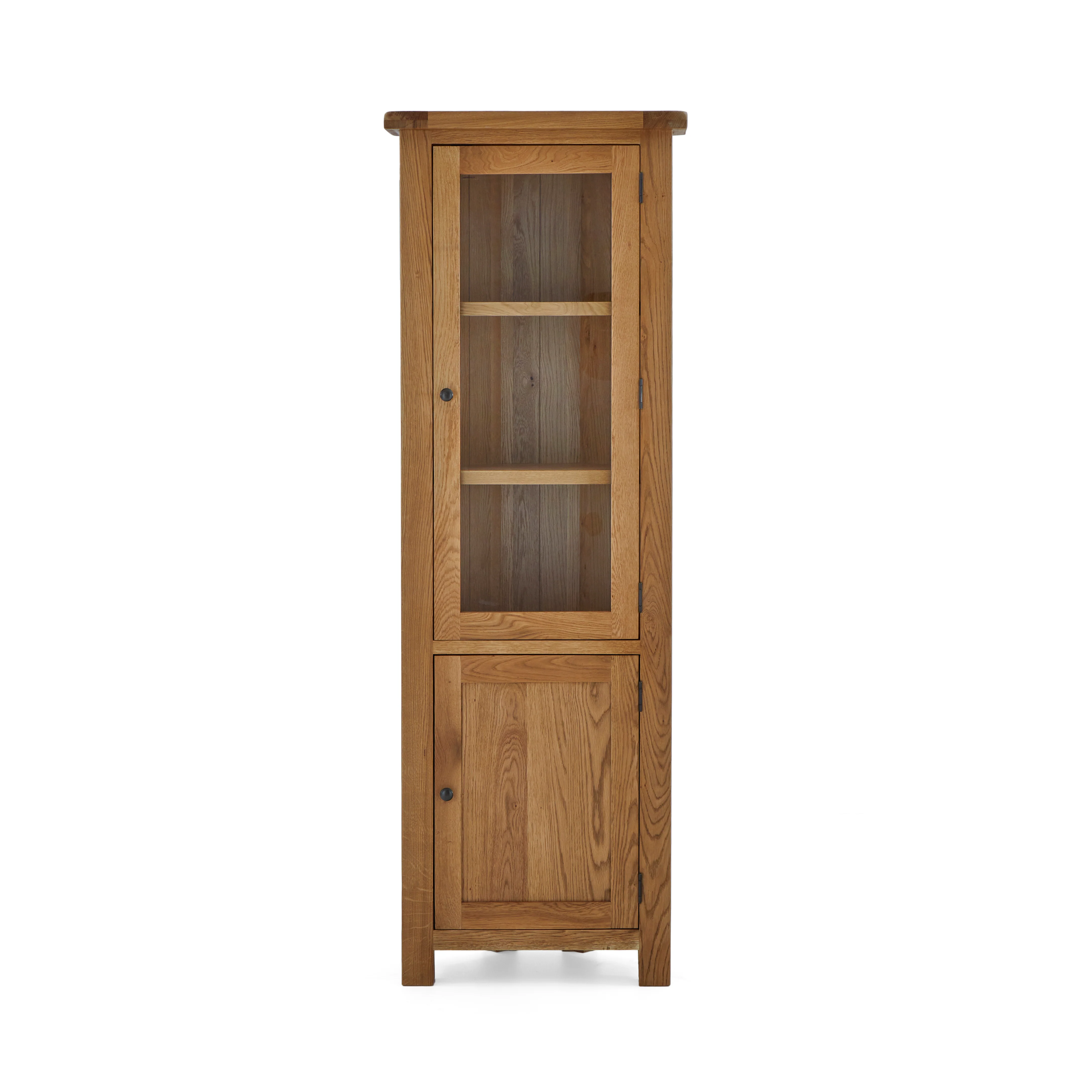 Zelah Oak Corner Display Cabinet - Image 3