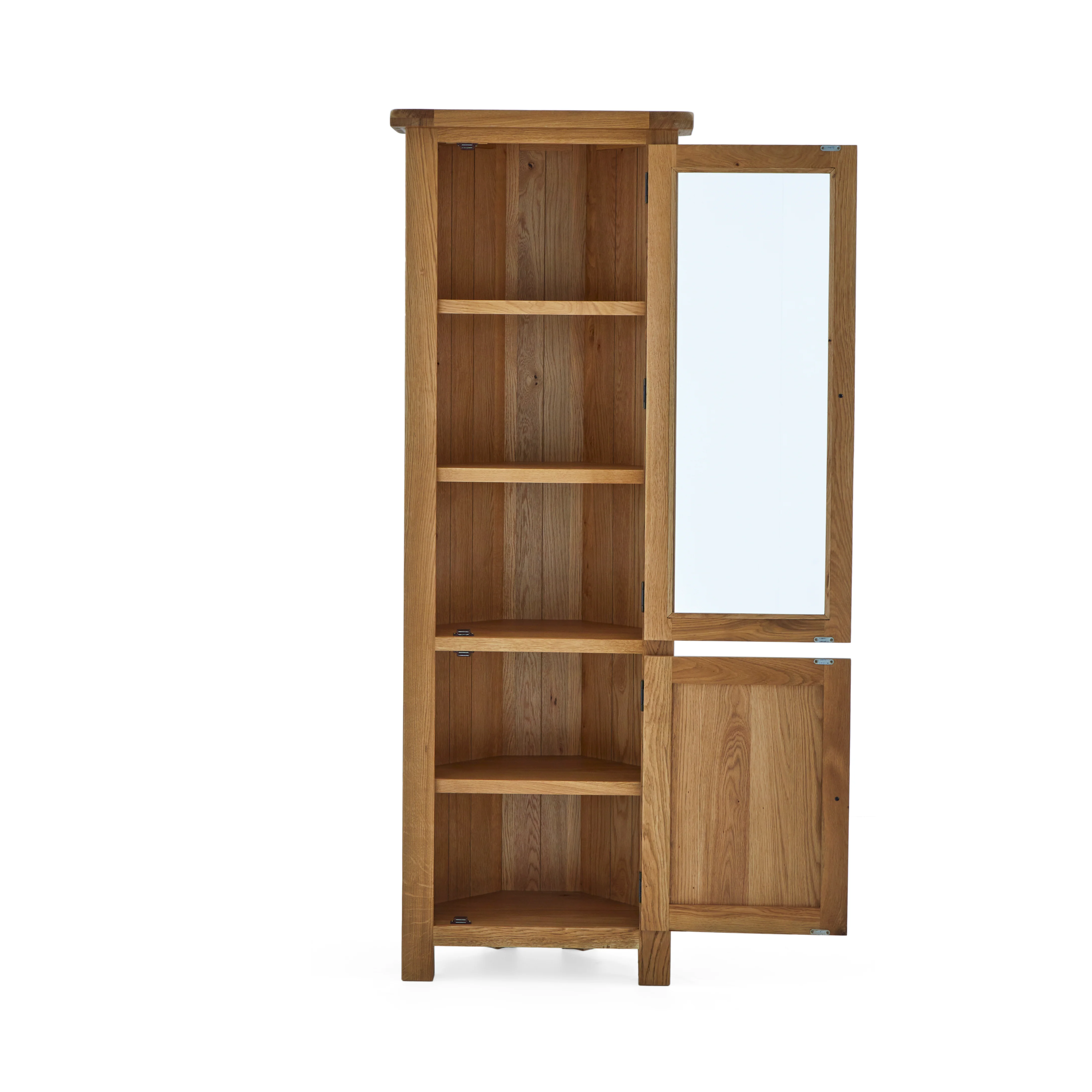 Zelah Oak Corner Display Cabinet - Image 4
