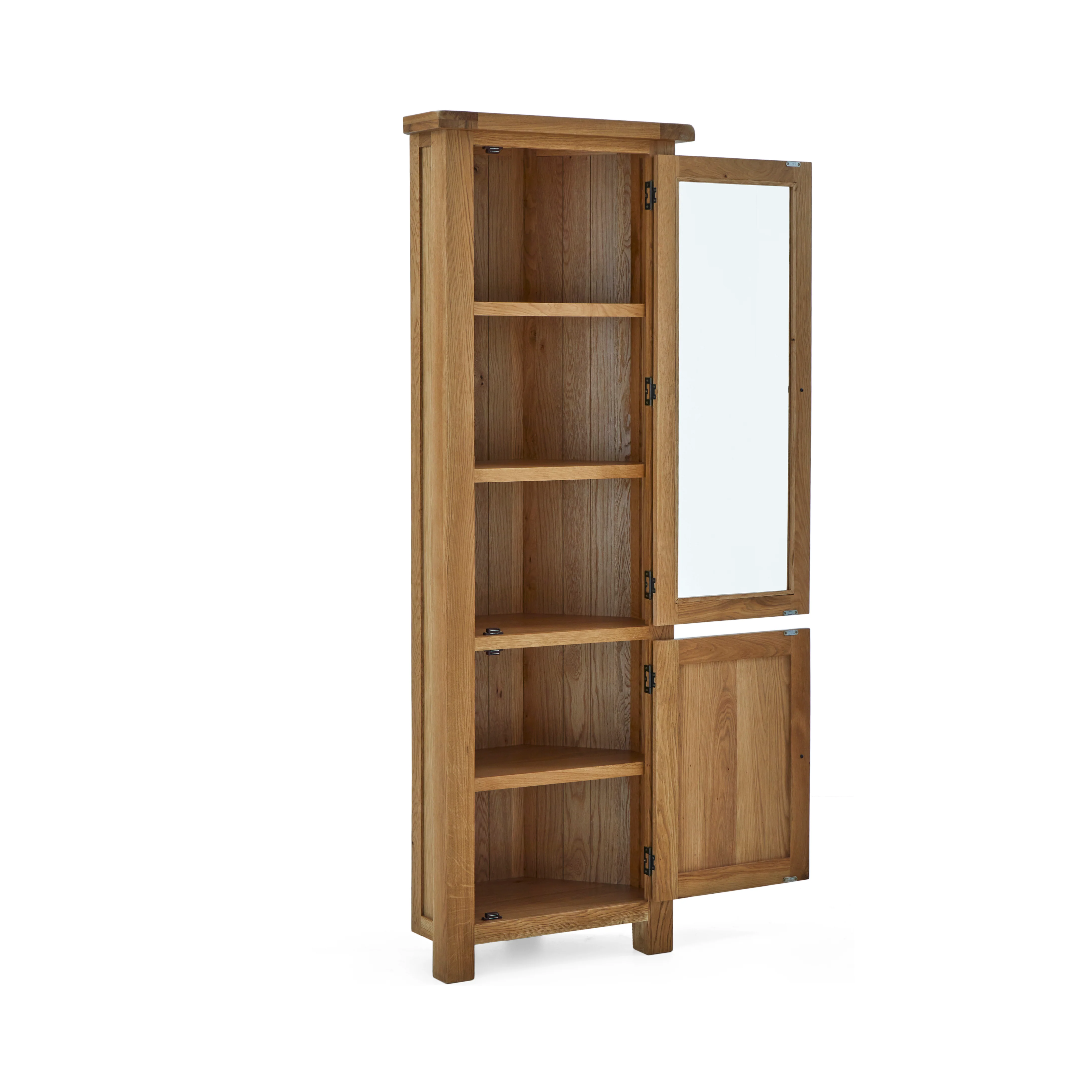 Zelah Oak Corner Display Cabinet - Image 5