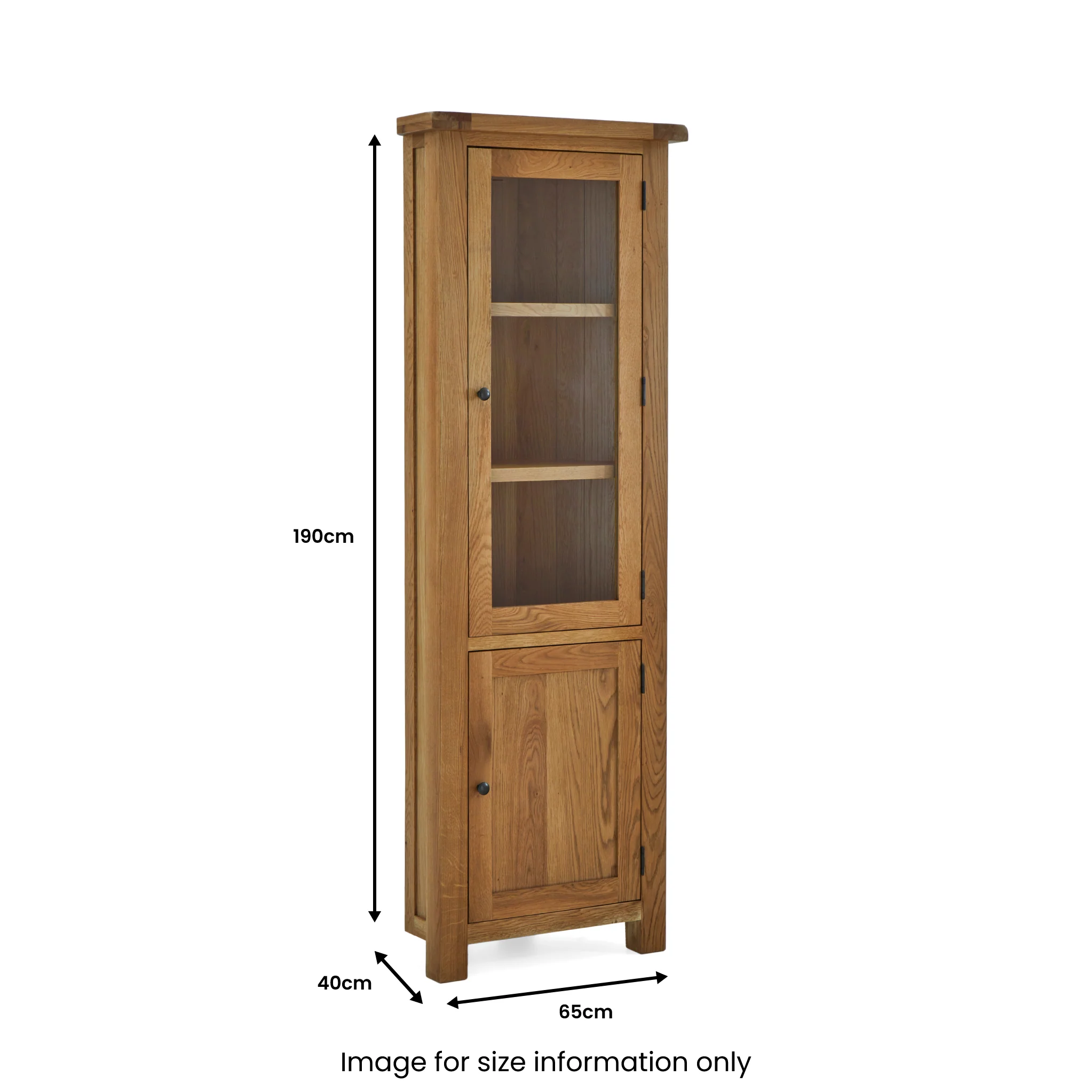 Zelah Oak Corner Display Cabinet - Image 9