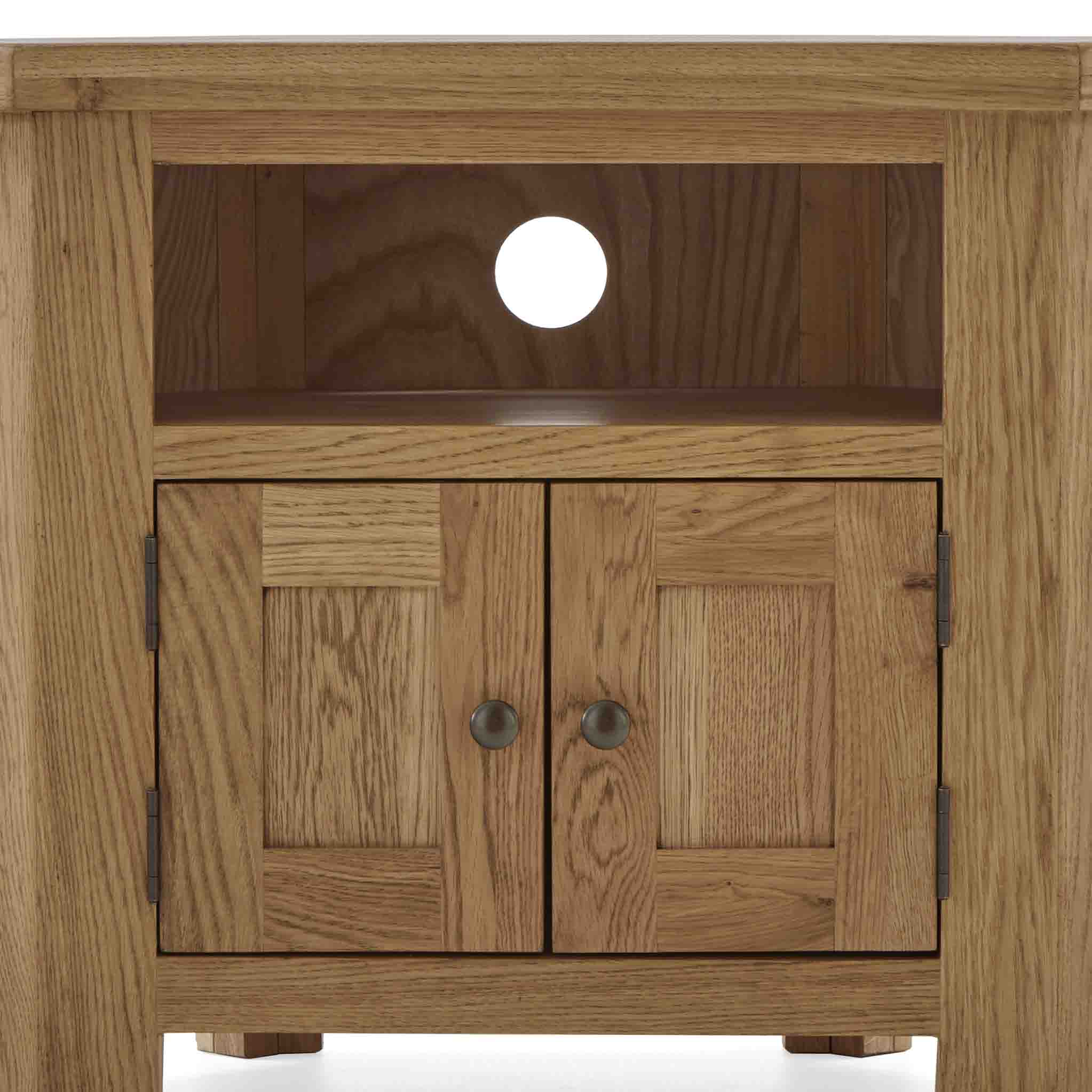 Zelah Oak Corner TV Stand - Image 12