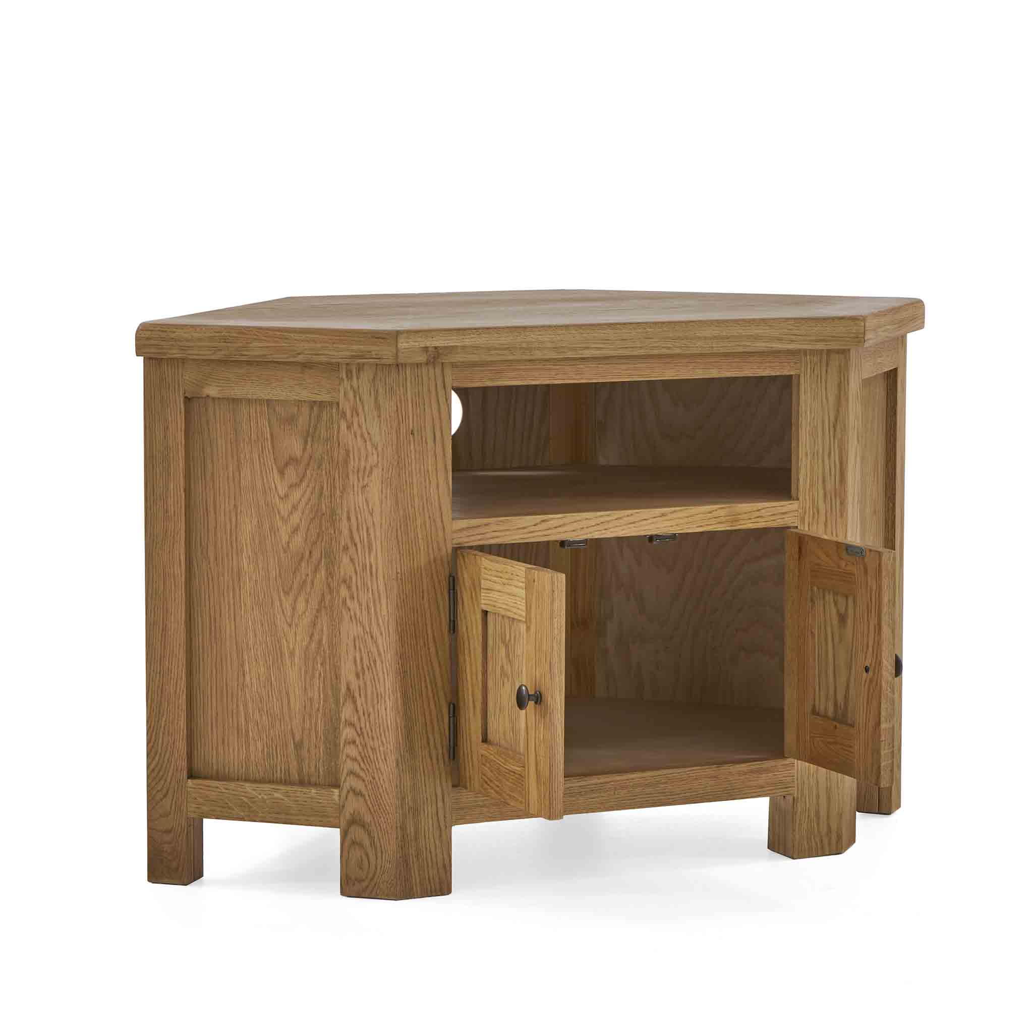 Zelah Oak Corner TV Stand - Image 3