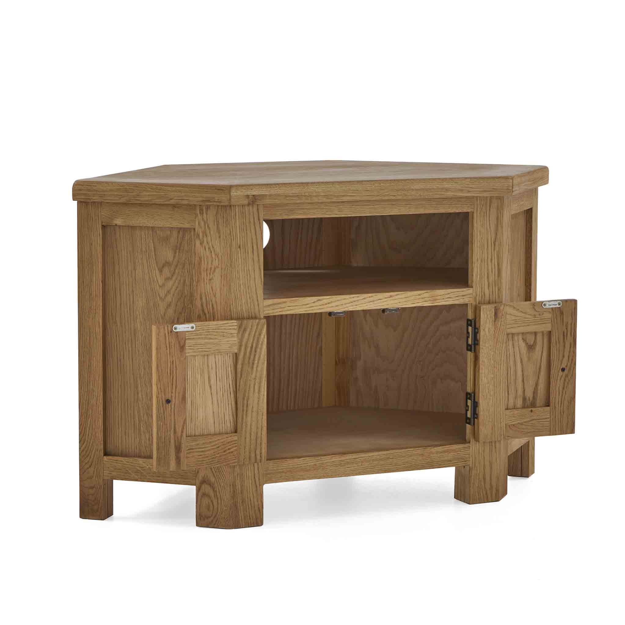 Zelah Oak Corner TV Stand - Image 4