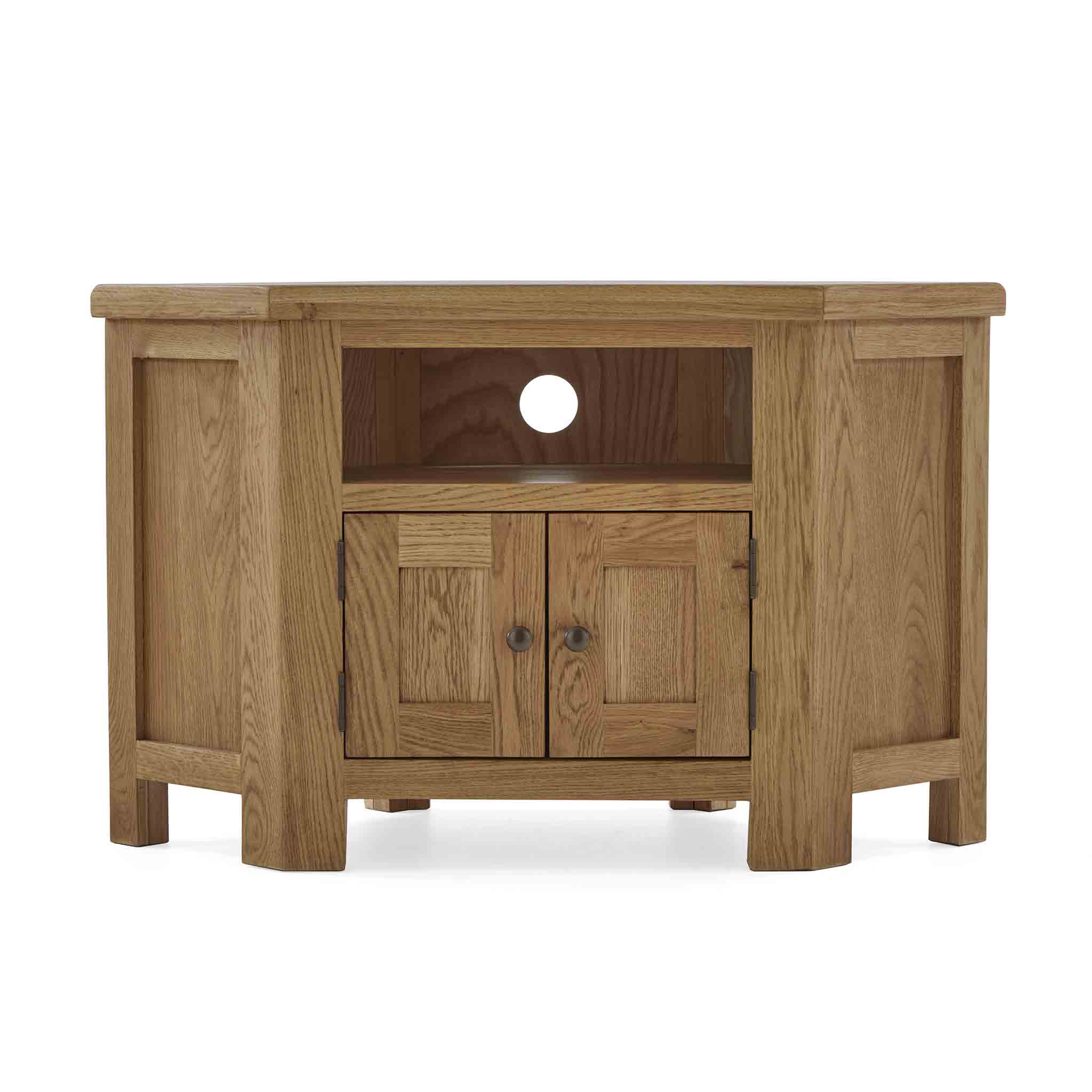 Zelah Oak Corner TV Stand - Image 5