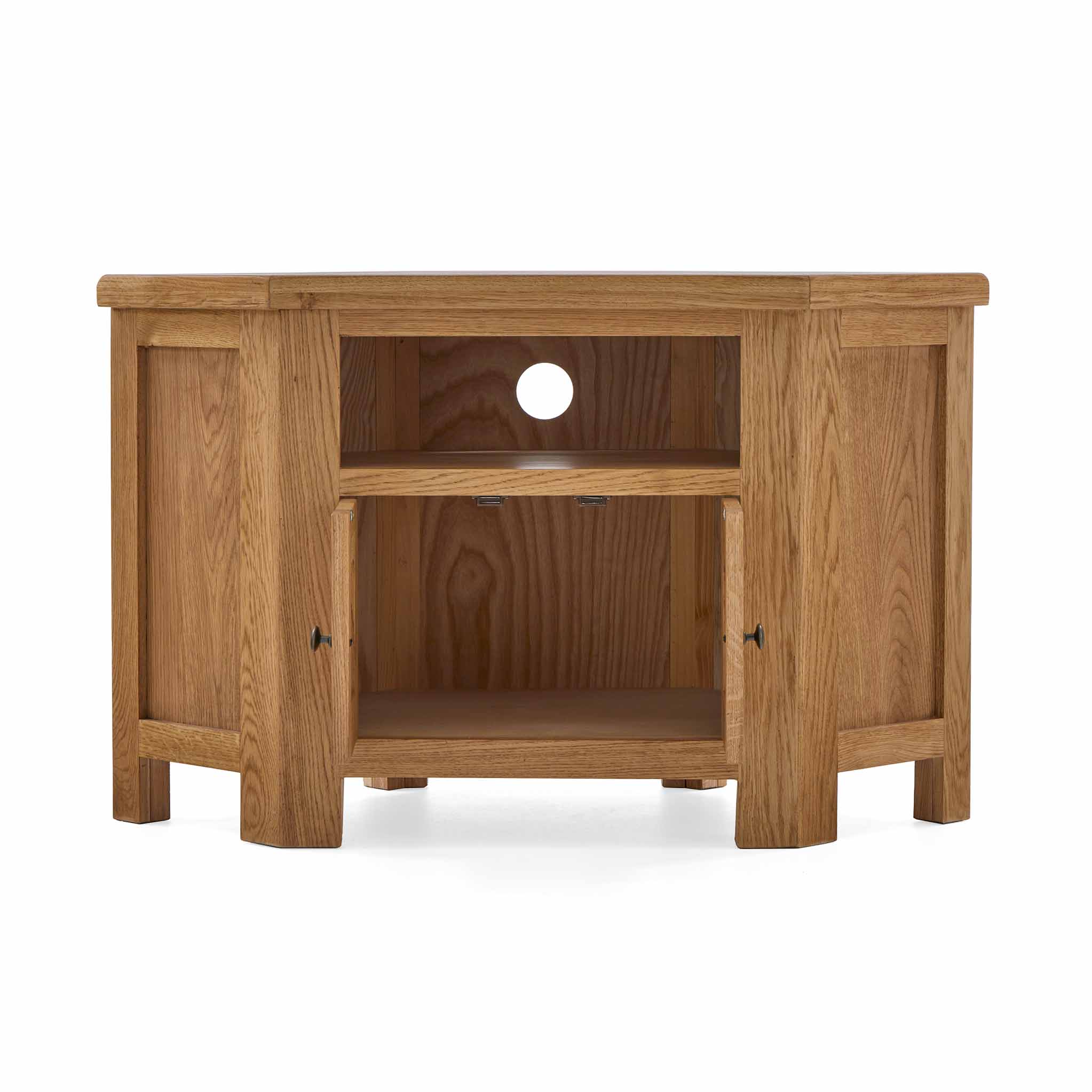 Zelah Oak Corner TV Stand - Image 6