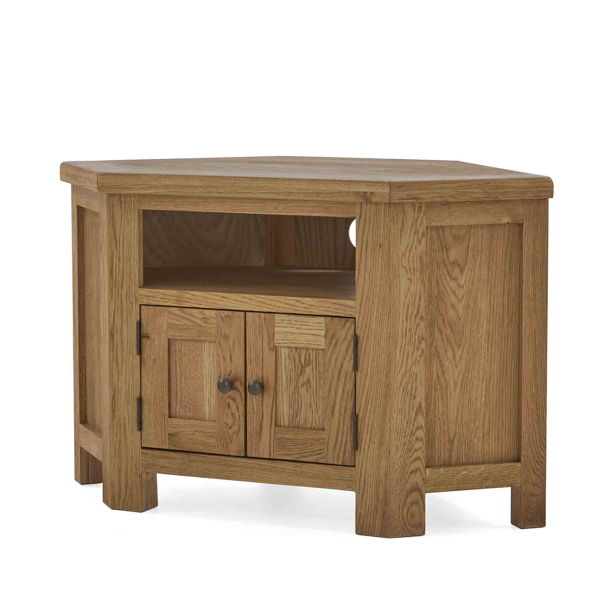 Zelah Oak Corner TV Stand - Image 7