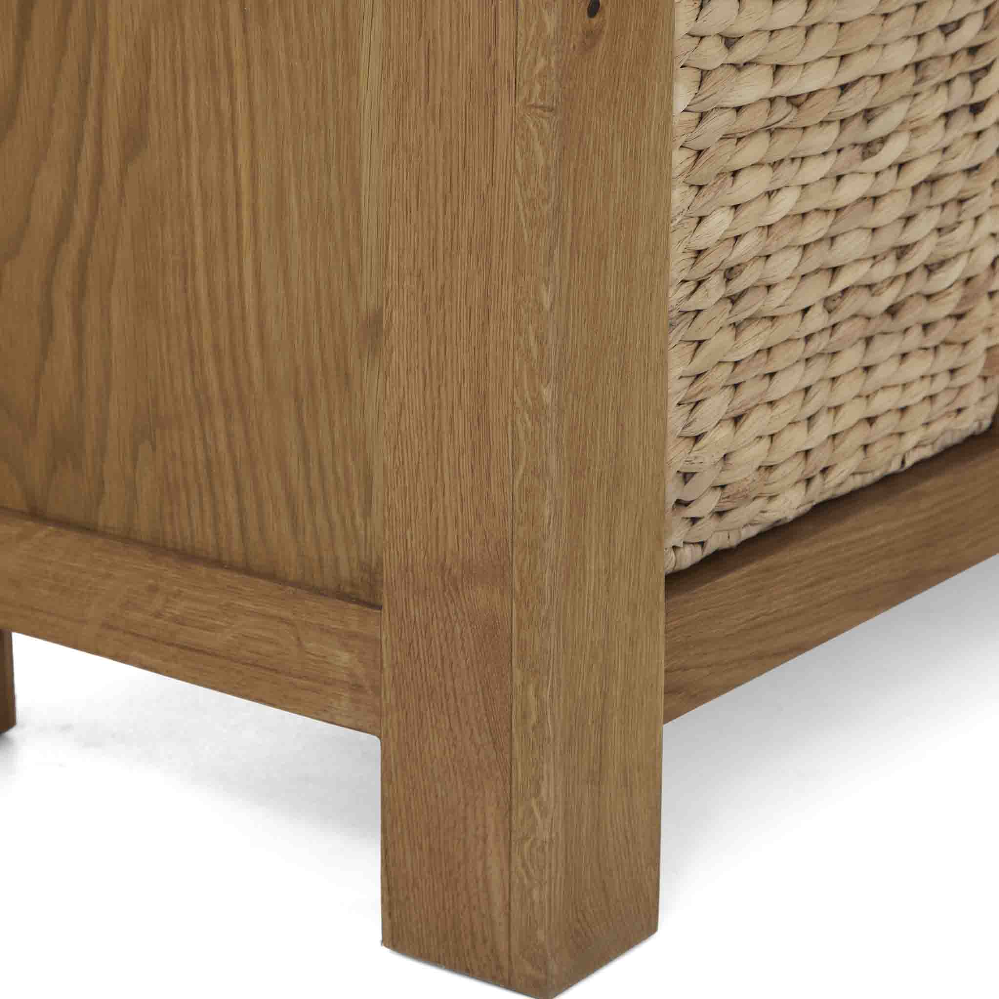 Zelah Oak Corner TV Stand with Baskets - Image 17