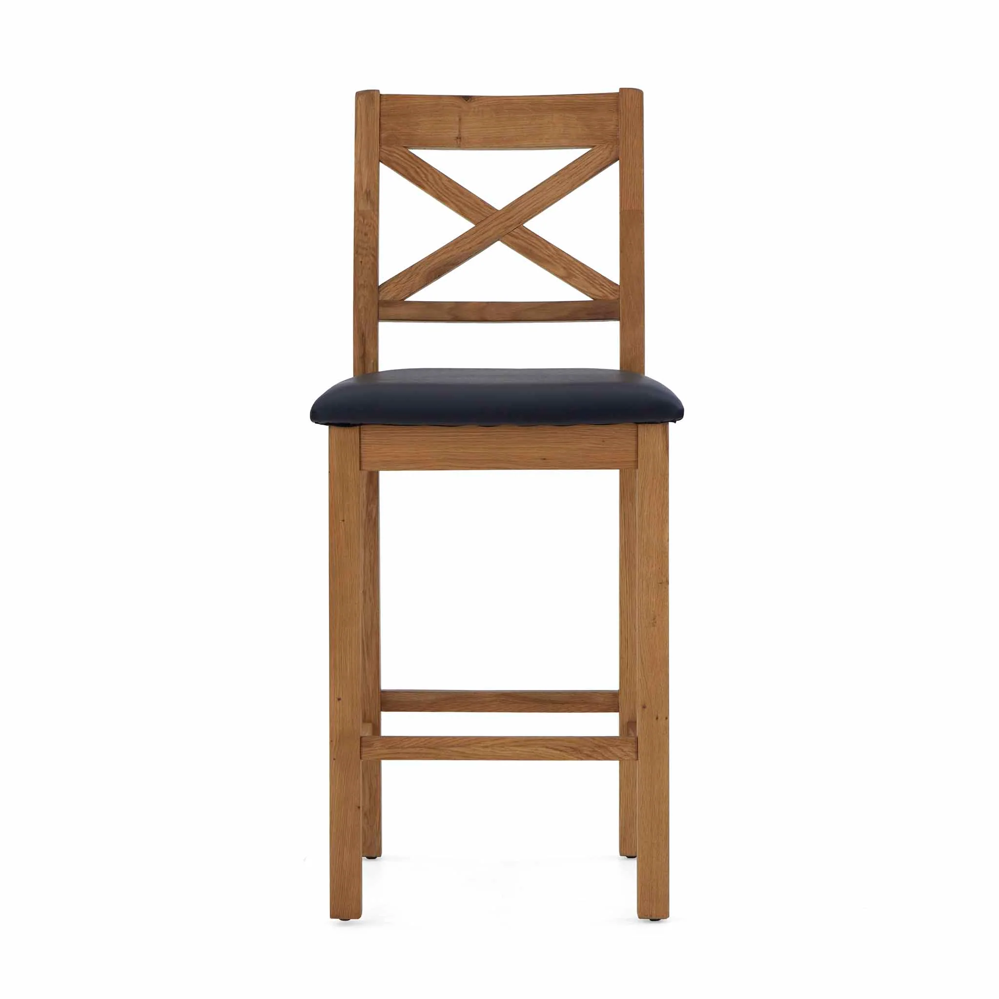 Zelah Oak Cross Back Bar Stool - Image 5