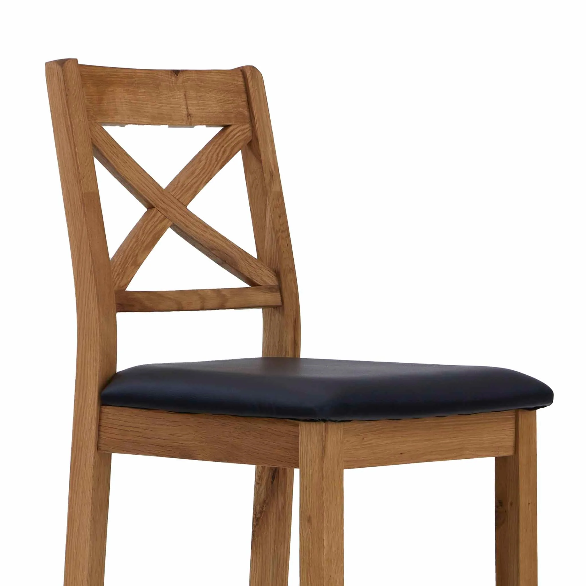 Zelah Oak Cross Back Bar Stool - Image 9