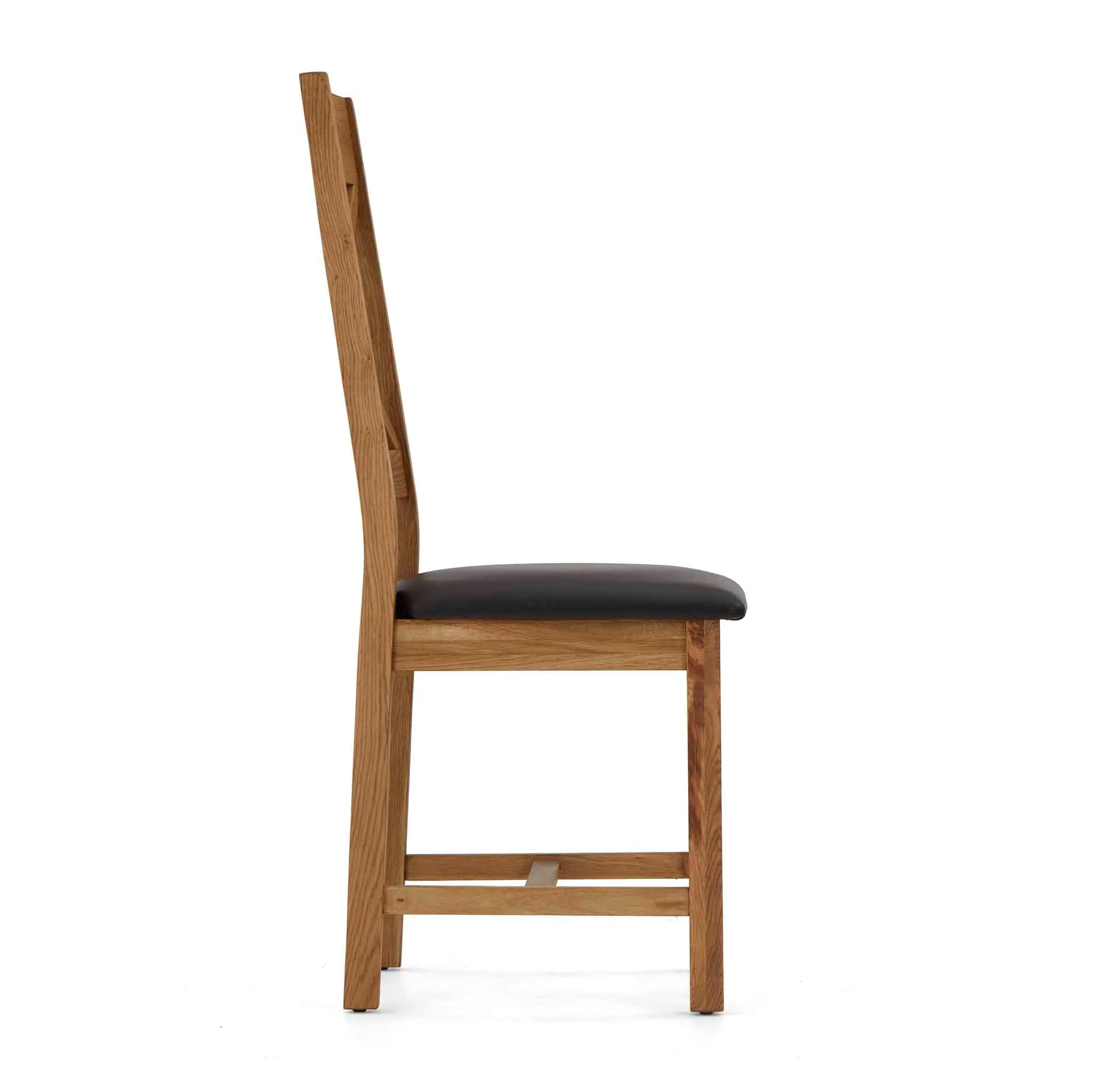 Zelah Oak Cross-Back Dining Chair with Padded Seat - Image 5