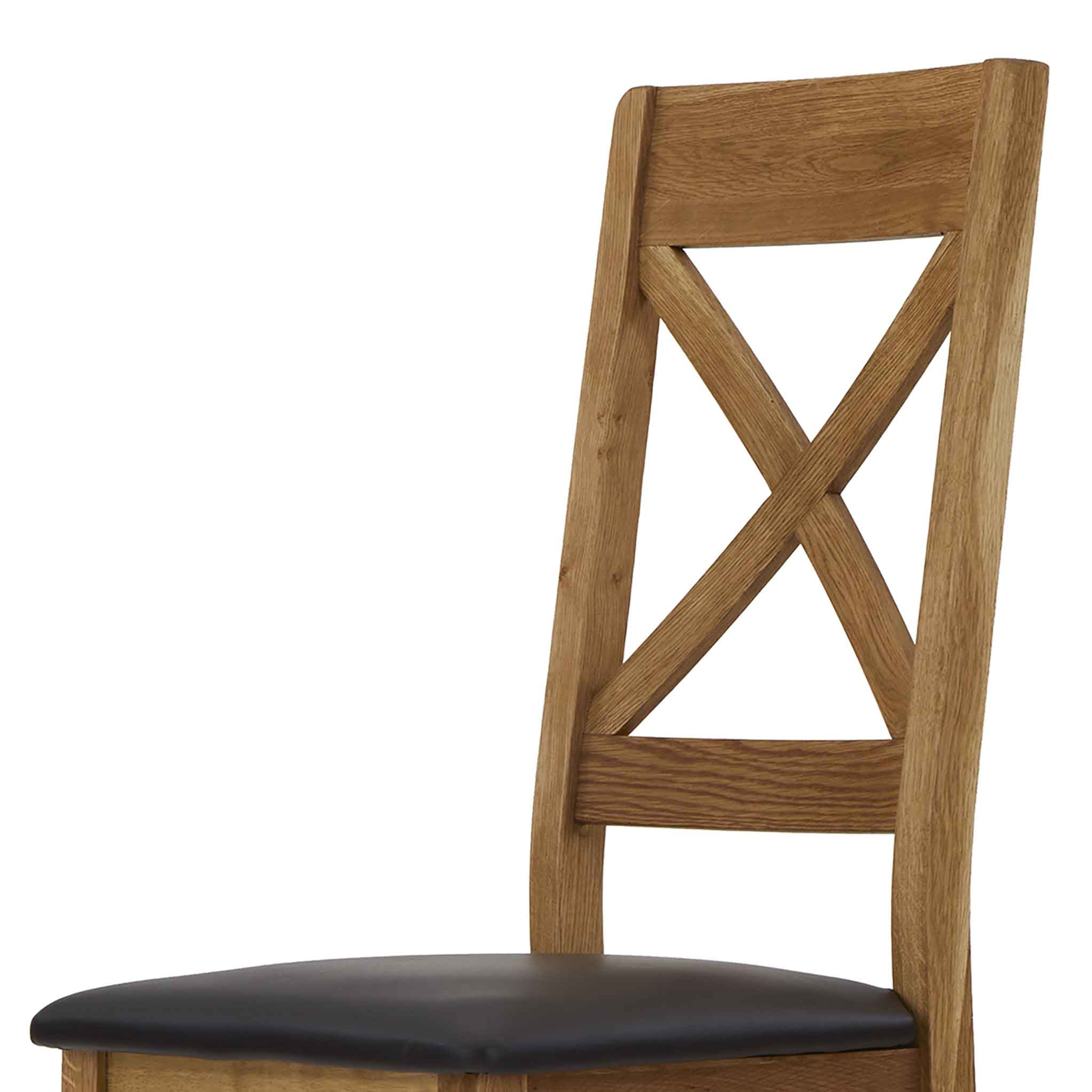 Zelah Oak Cross-Back Dining Chair with Padded Seat - Image 6