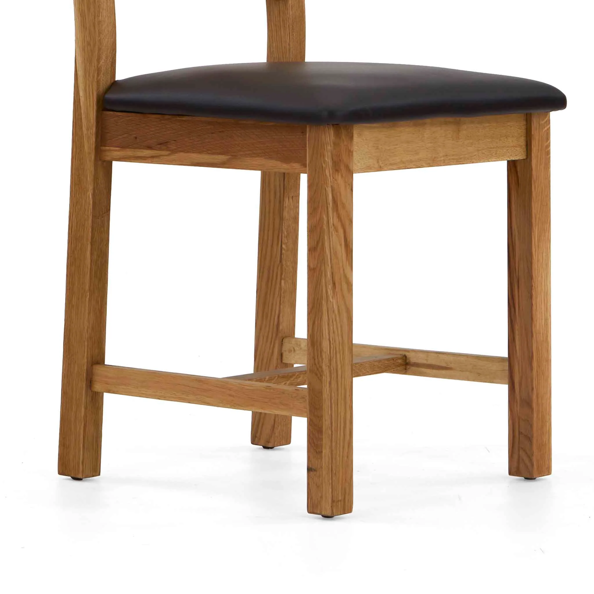 Zelah Oak Cross-Back Dining Chair with Padded Seat - Image 7