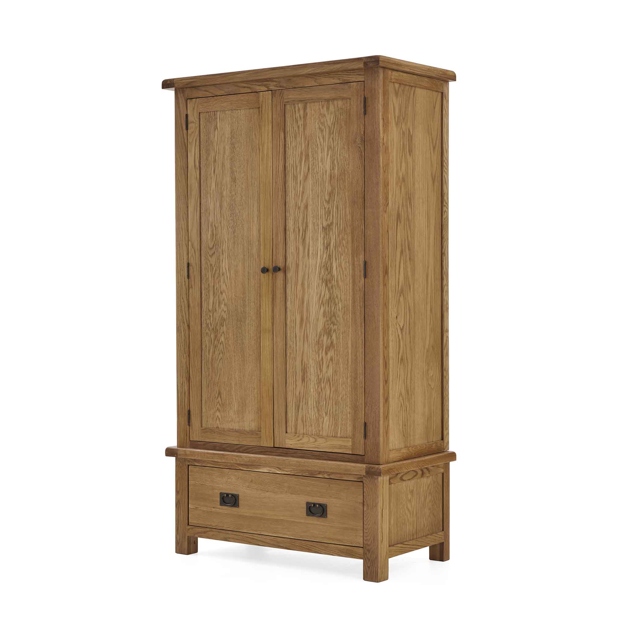 Zelah Oak Double Wardrobe with Drawer - Image 4