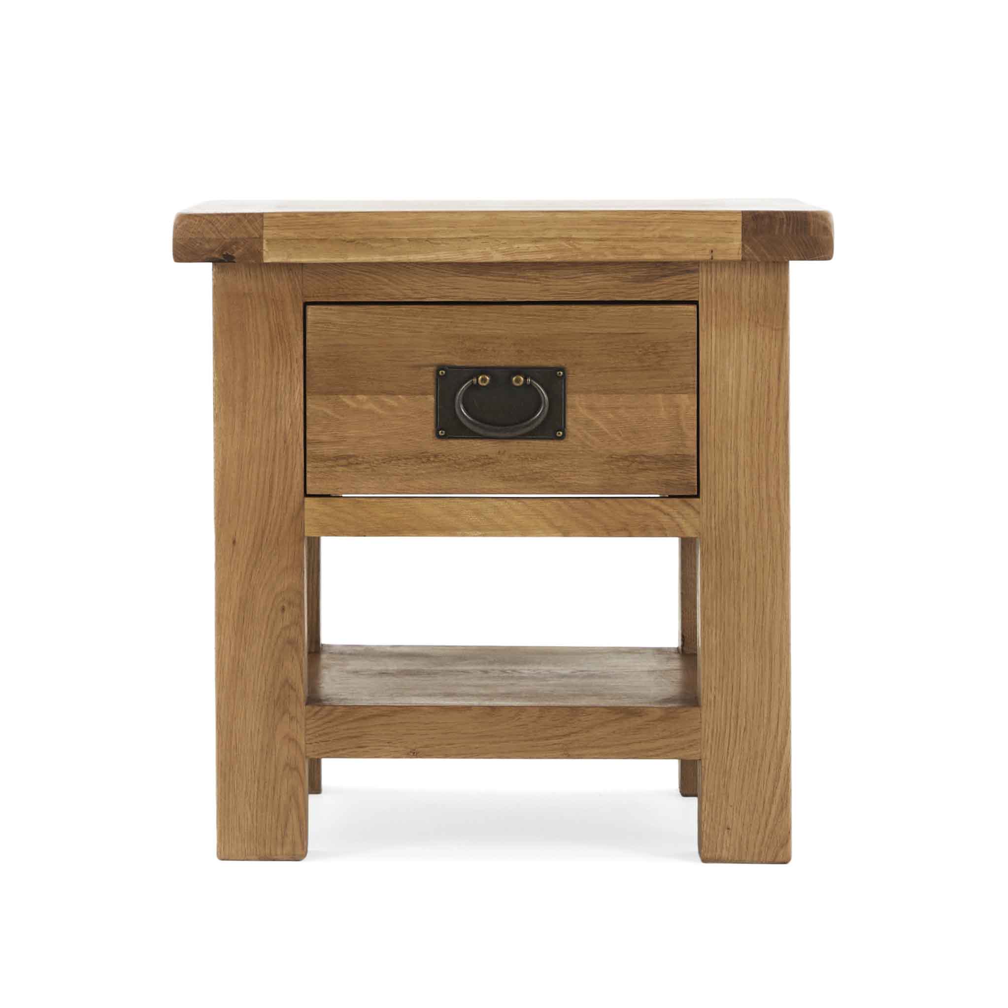 Zelah Oak Lamp Table with Drawer - Image 6