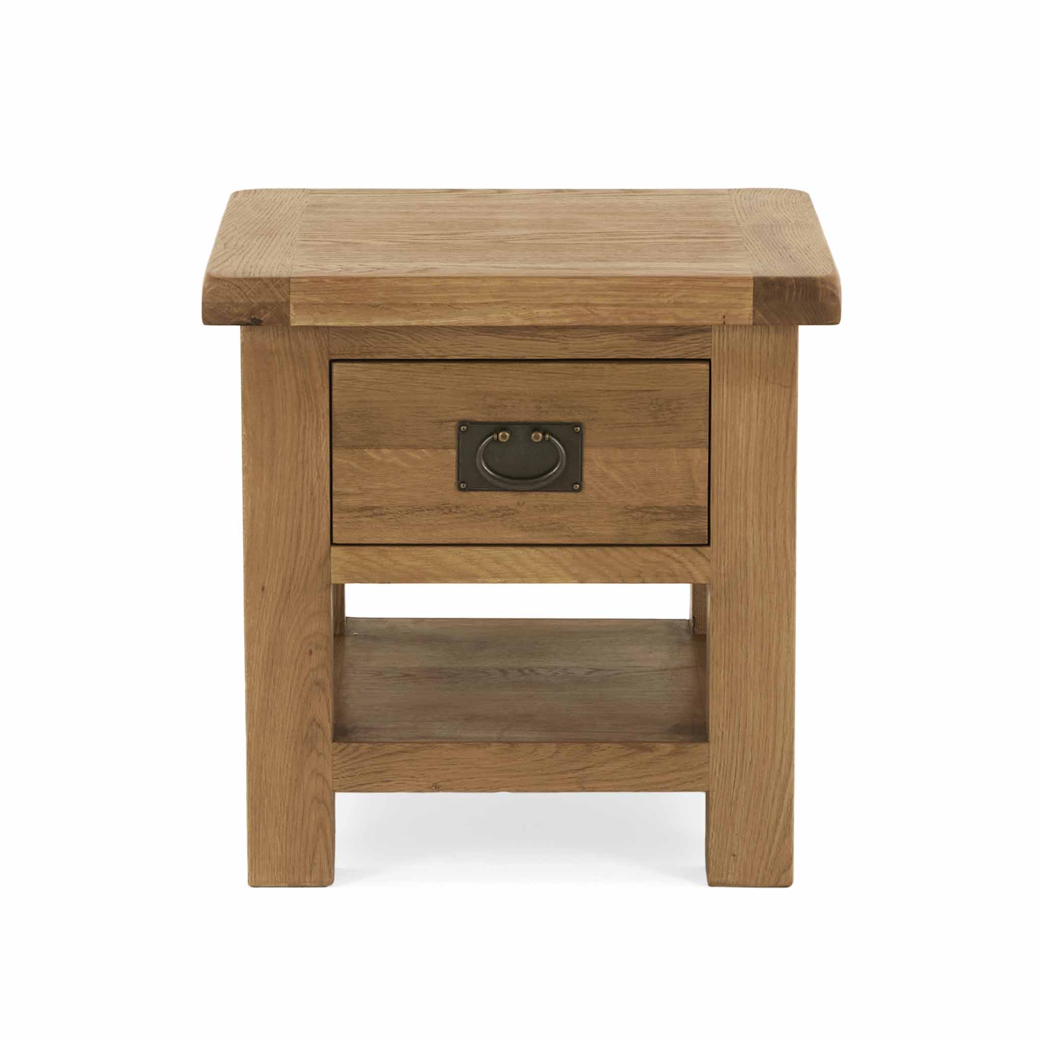 Zelah Oak Lamp Table with Drawer - Image 7