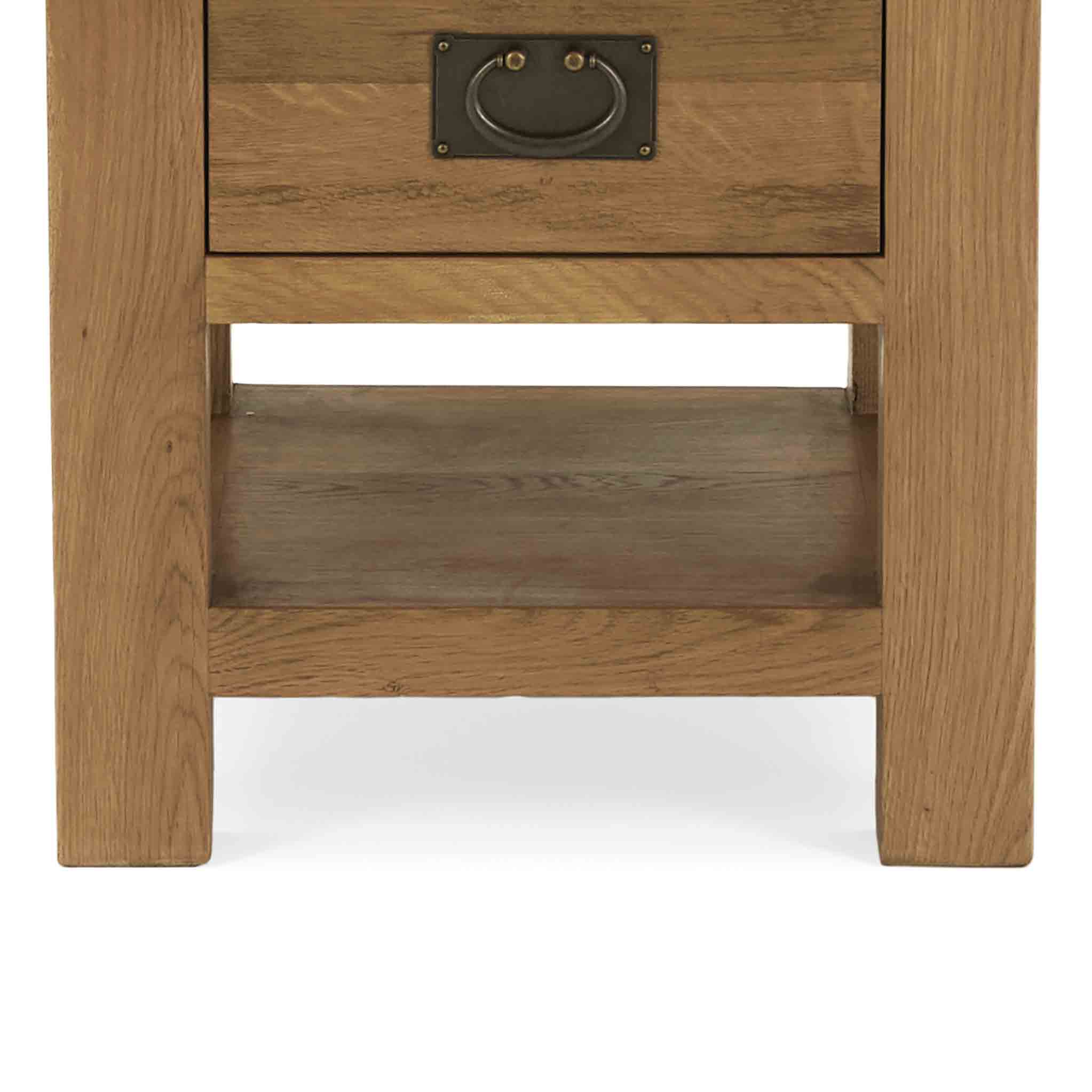 Zelah Oak Lamp Table with Drawer - Image 9