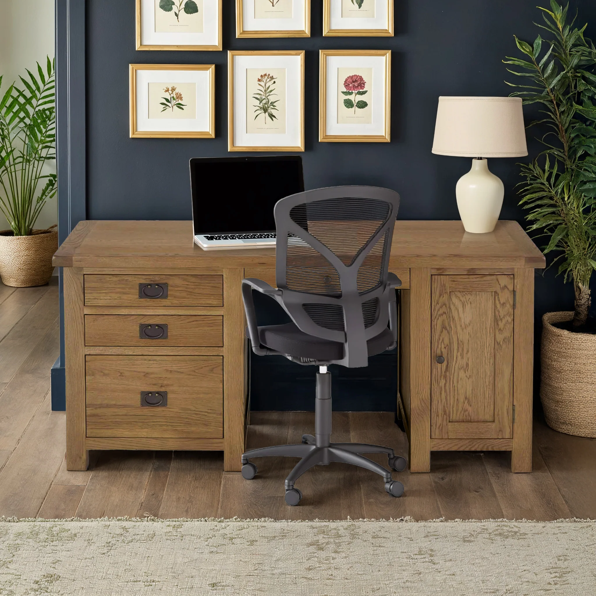 Zelah Oak Large Computer Desk - Image 2