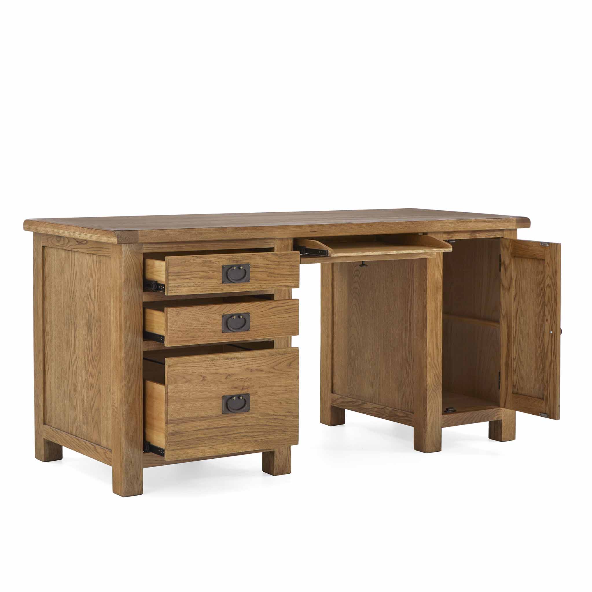 Zelah Oak Large Computer Desk - Image 3