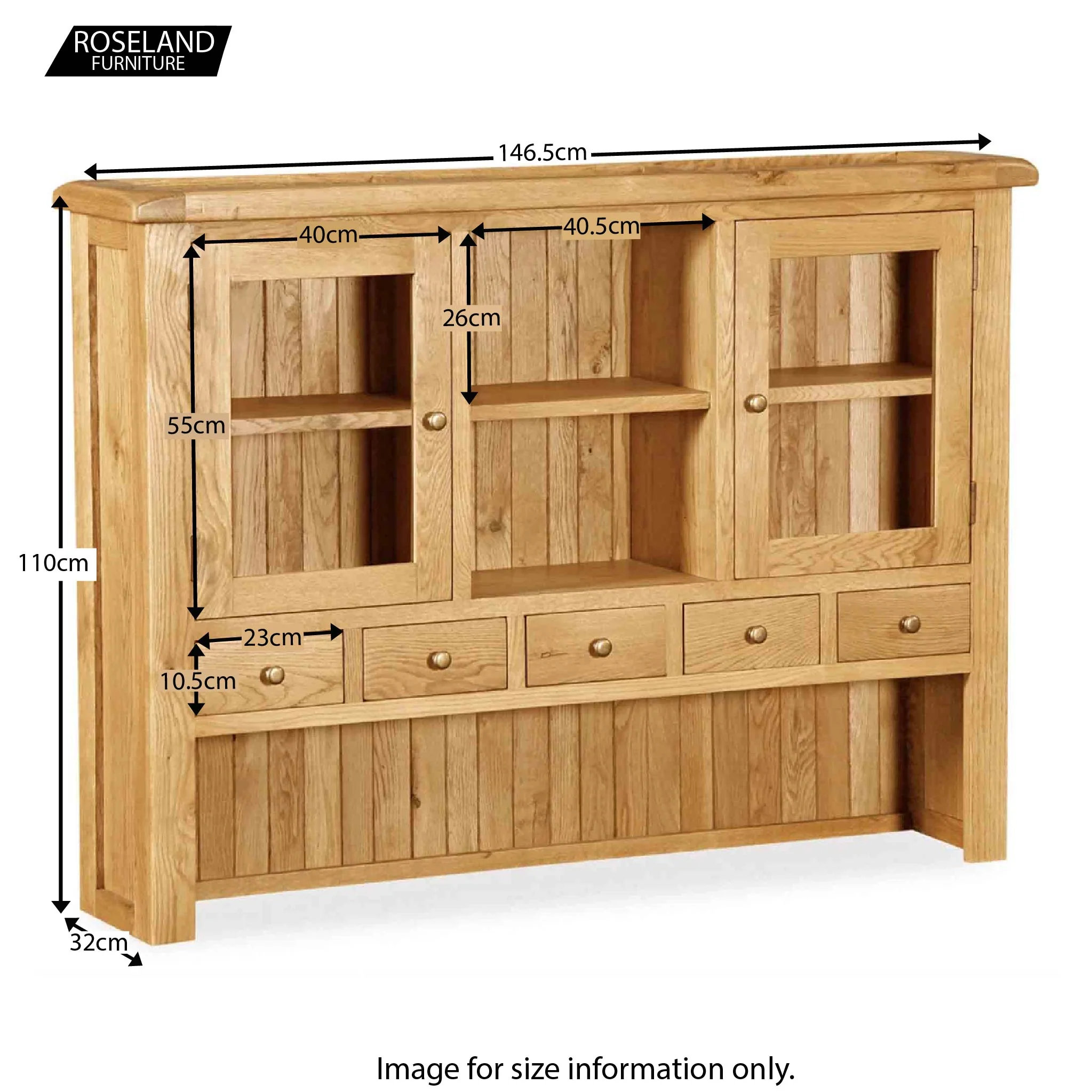 Zelah Oak Large Hutch - Image 8