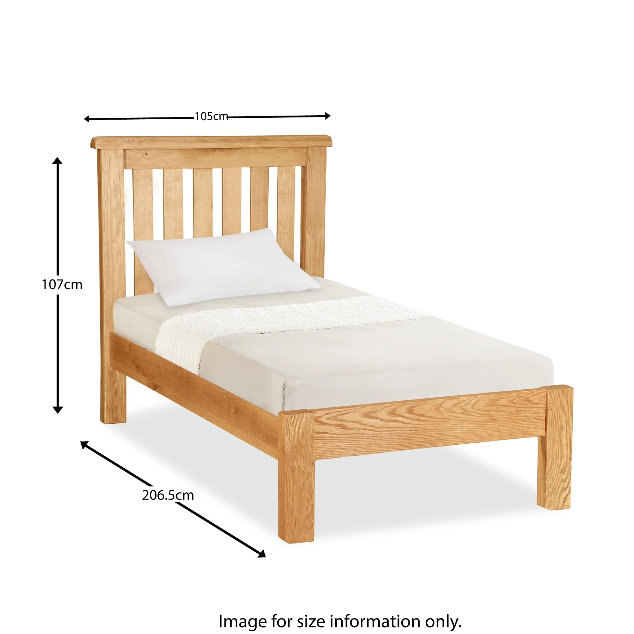 Zelah Oak Low 3ft Bed Frame - Image 3