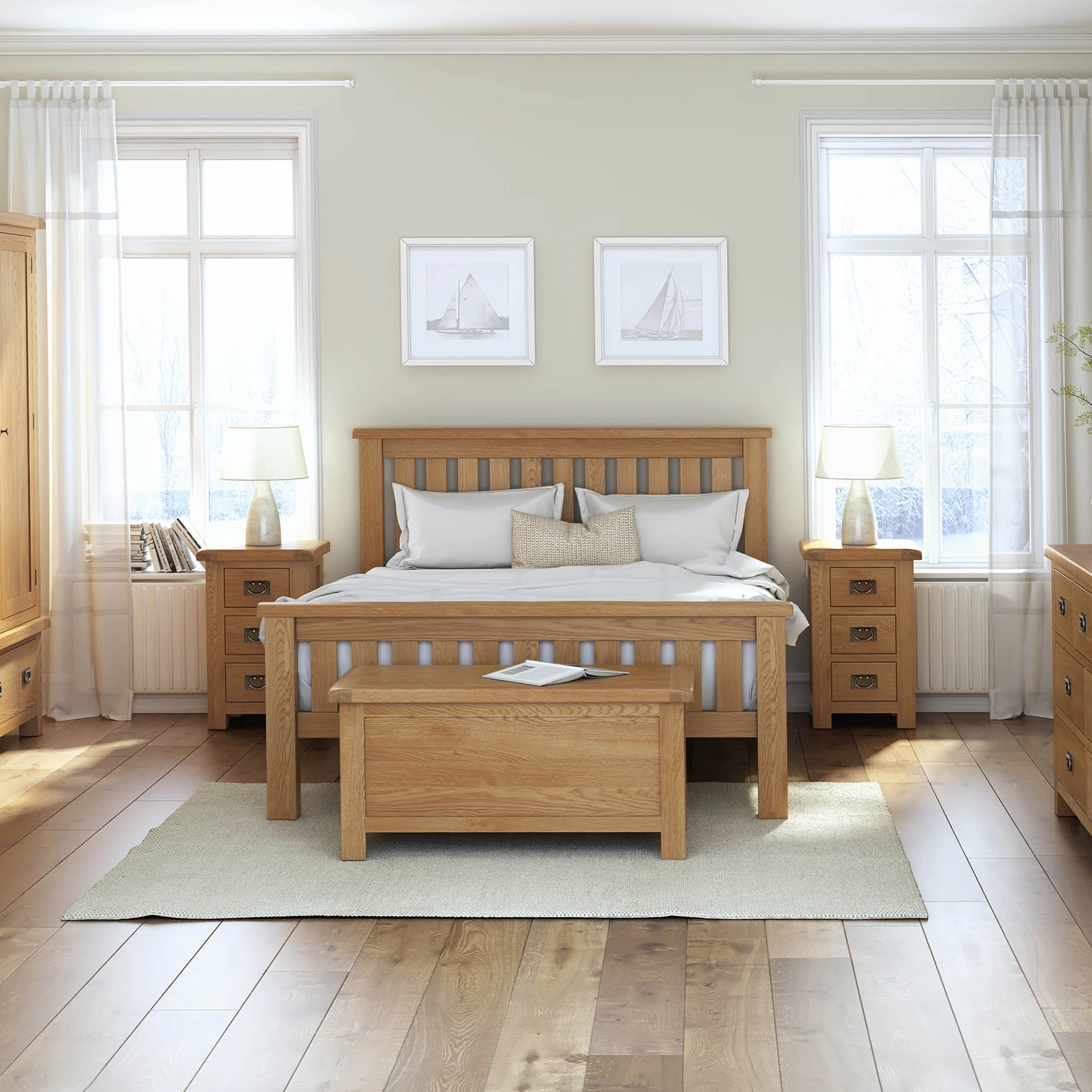 Zelah Oak Slatted Bed Frame - Image 6