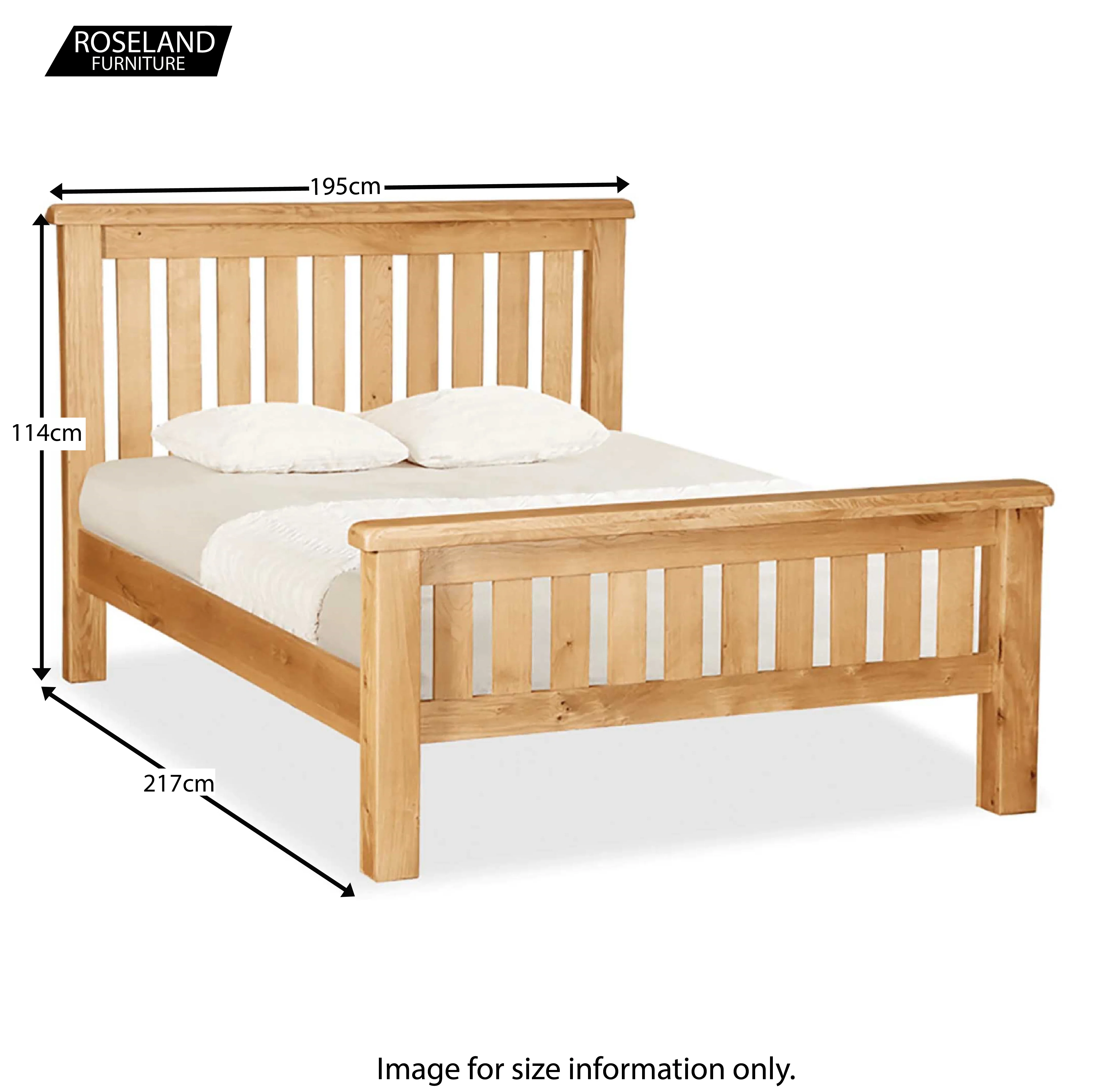 Zelah Oak Slatted Bed Frame - Image 9