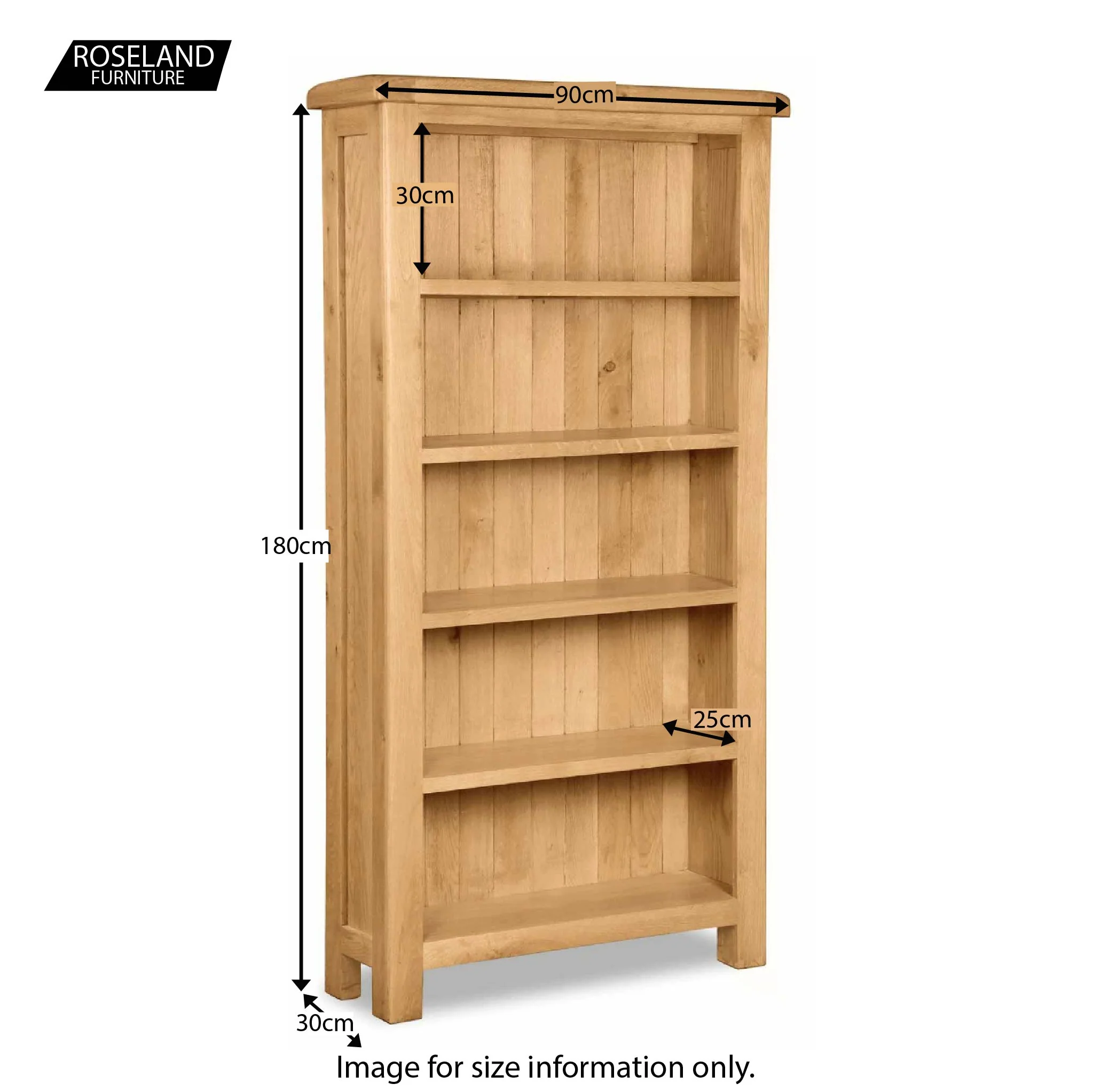 Zelah Oak Large Bookcase - Image 12