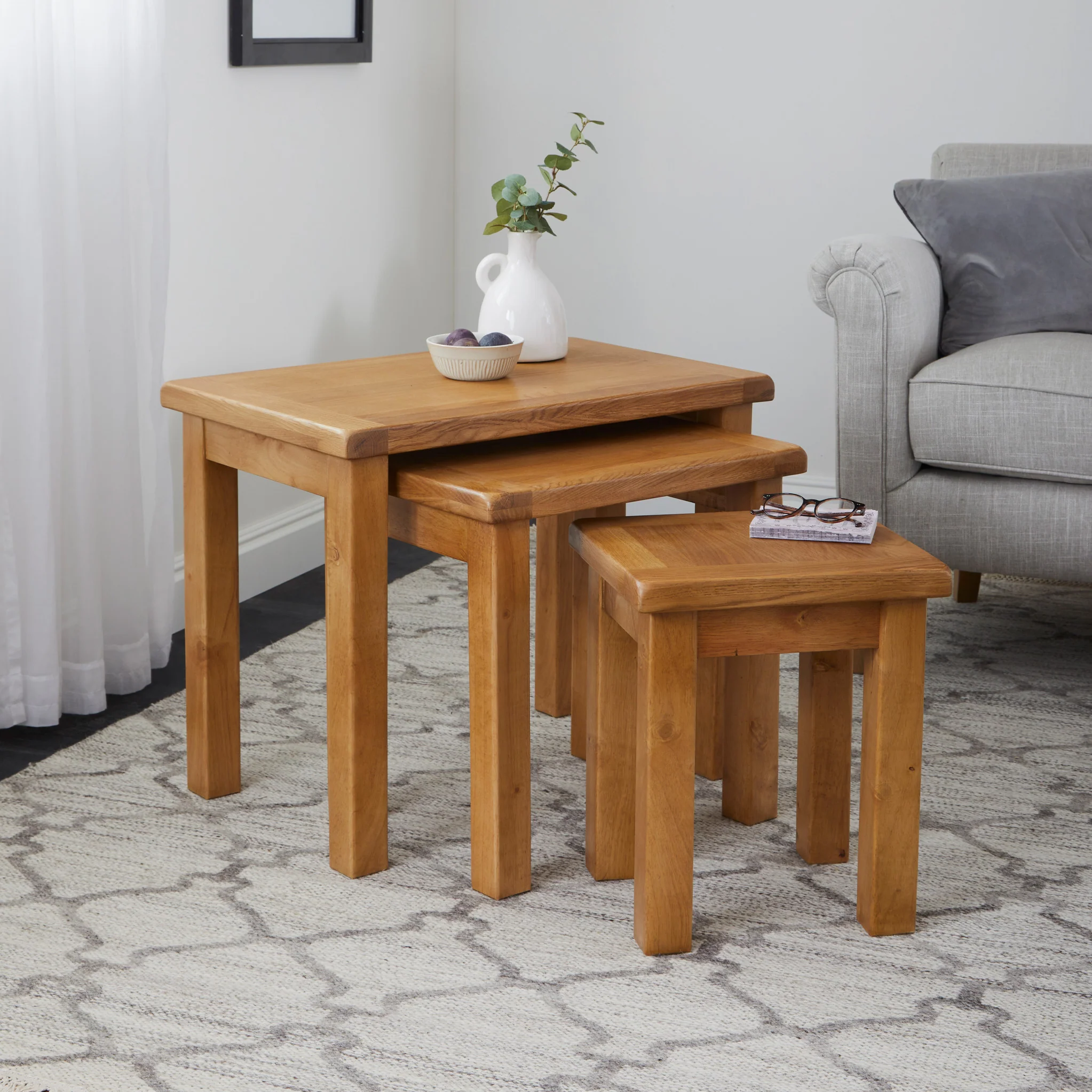 Zelah Oak Nest of Tables - Image 14