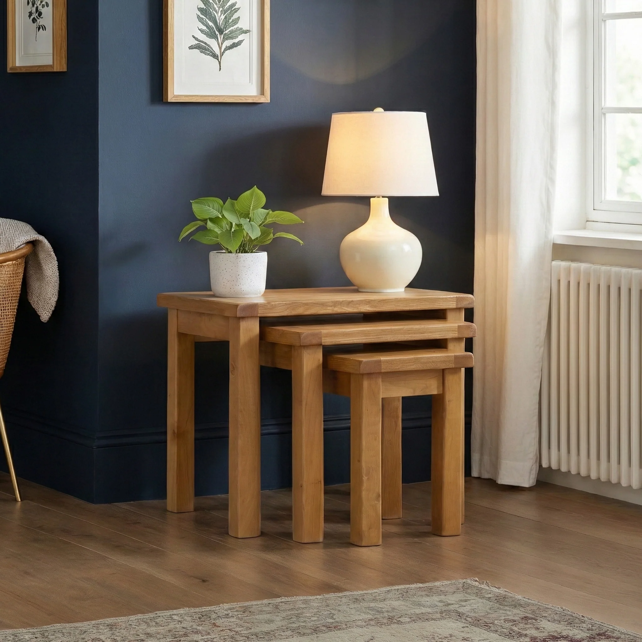Zelah Oak Nest of Tables - Image 2