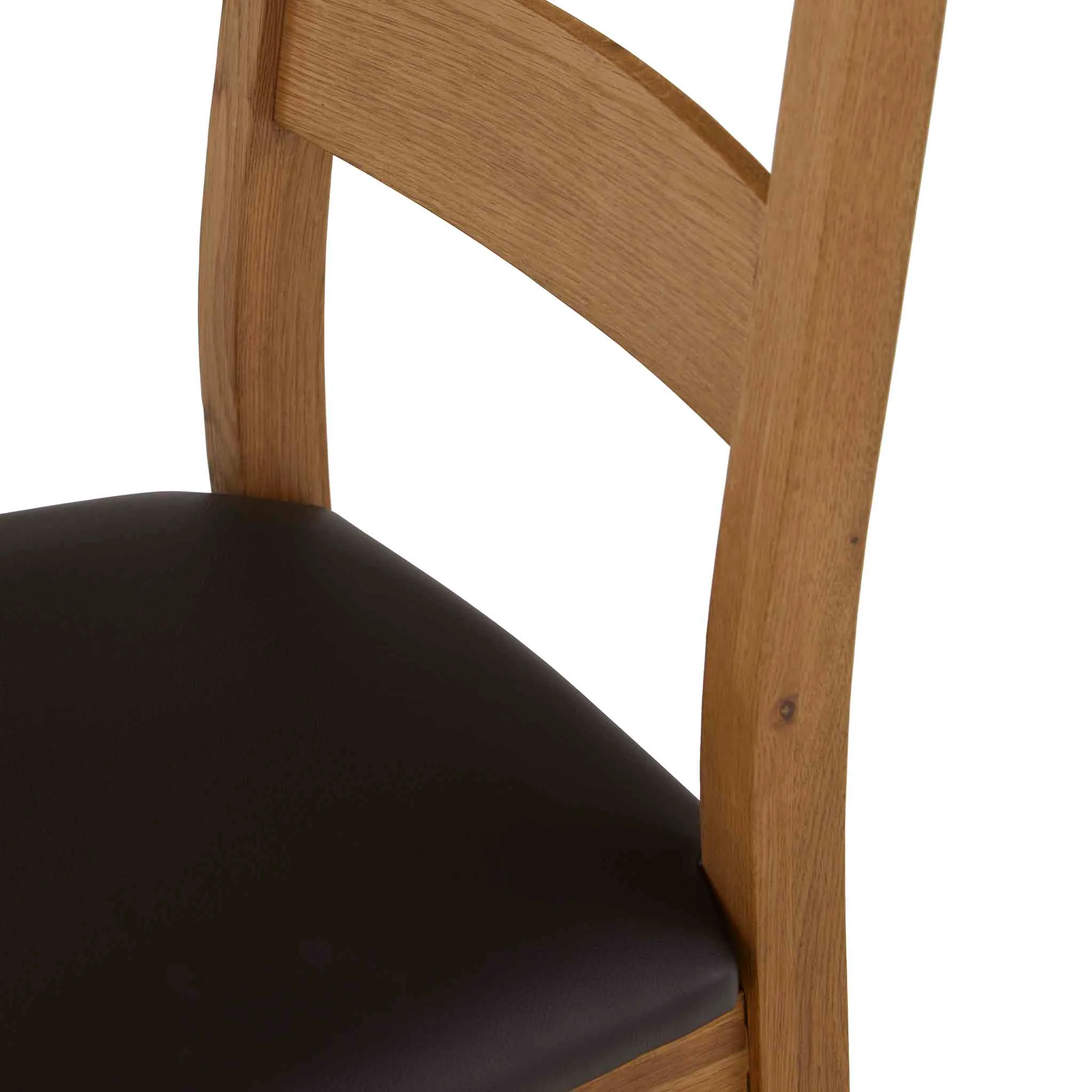 Zelah Oak Ladder Back Faux Leather Chair - Image 10