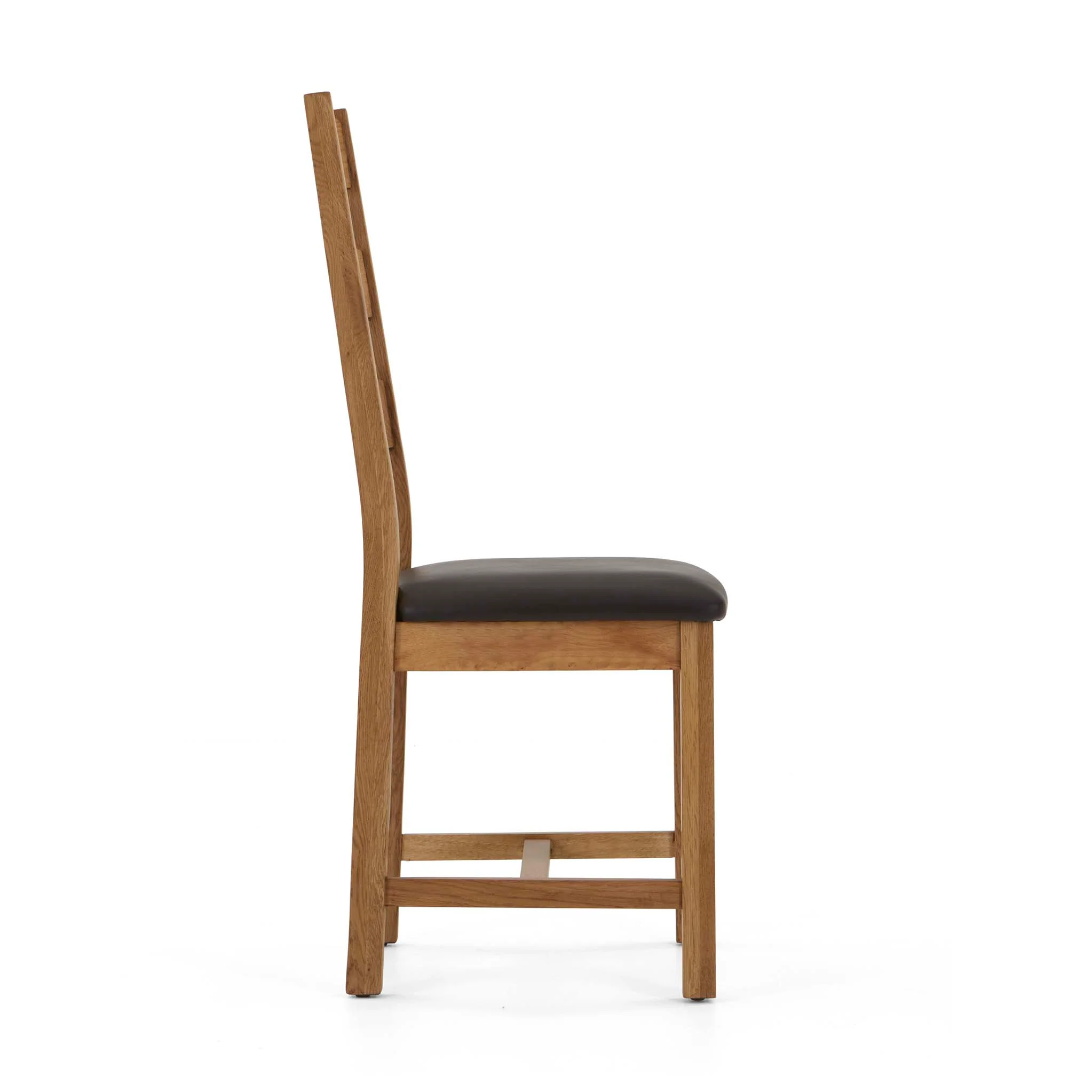 Zelah Oak Ladder Back Faux Leather Chair - Image 6