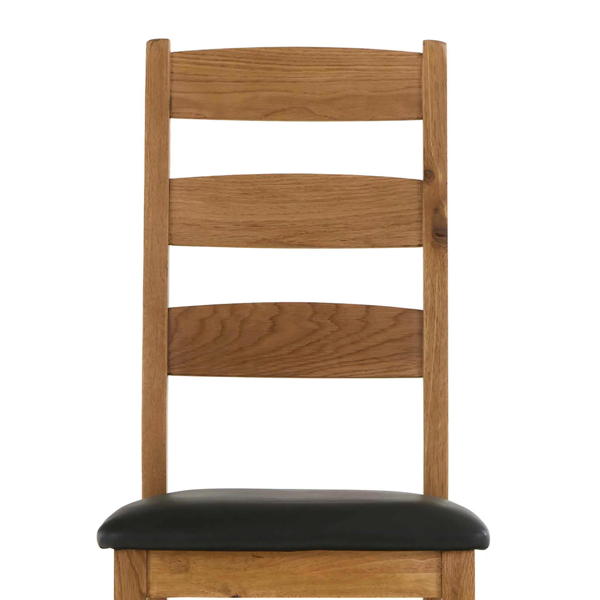 Zelah Oak Ladder Back Faux Leather Chair - Image 7