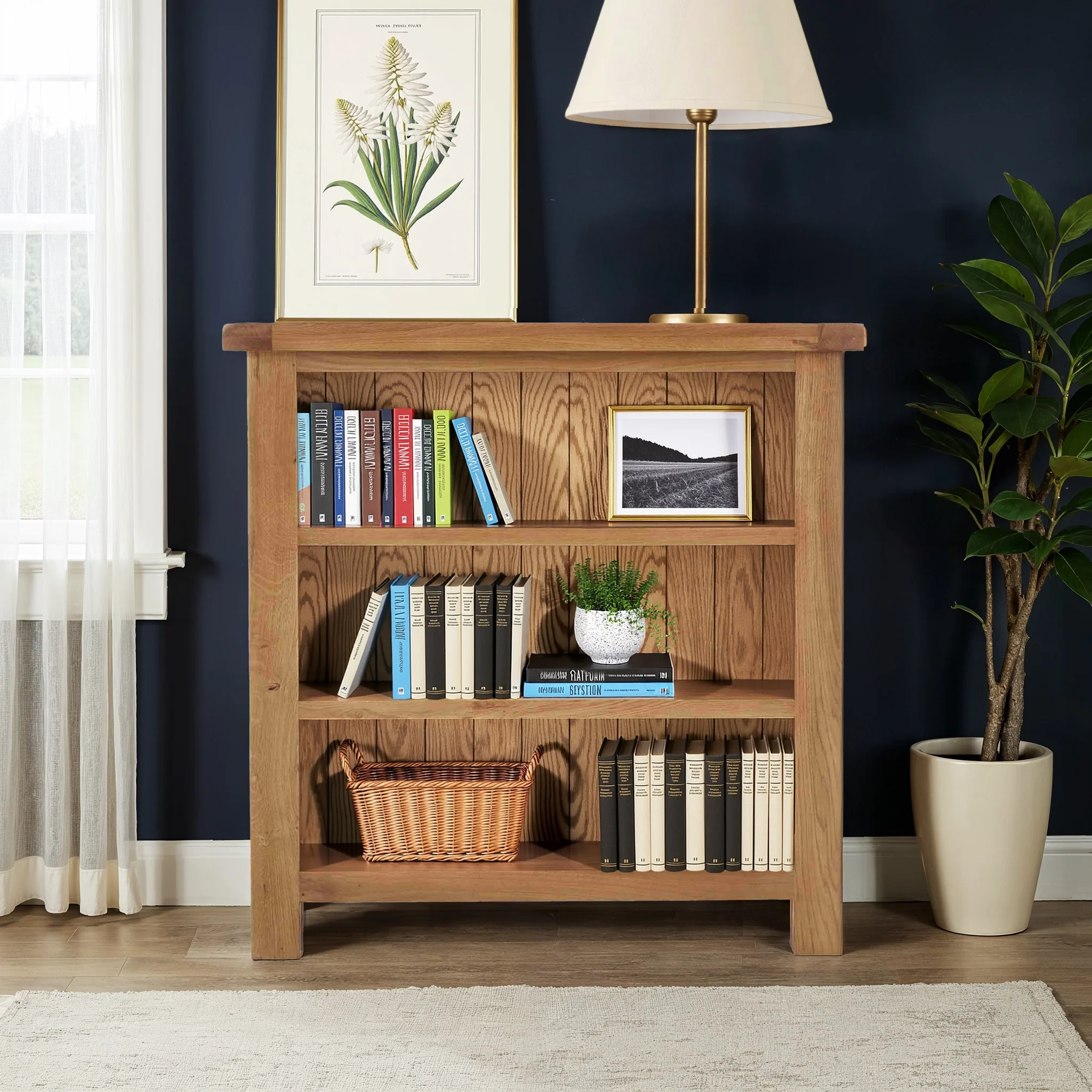 Zelah Oak Small Bookcase - Image 2
