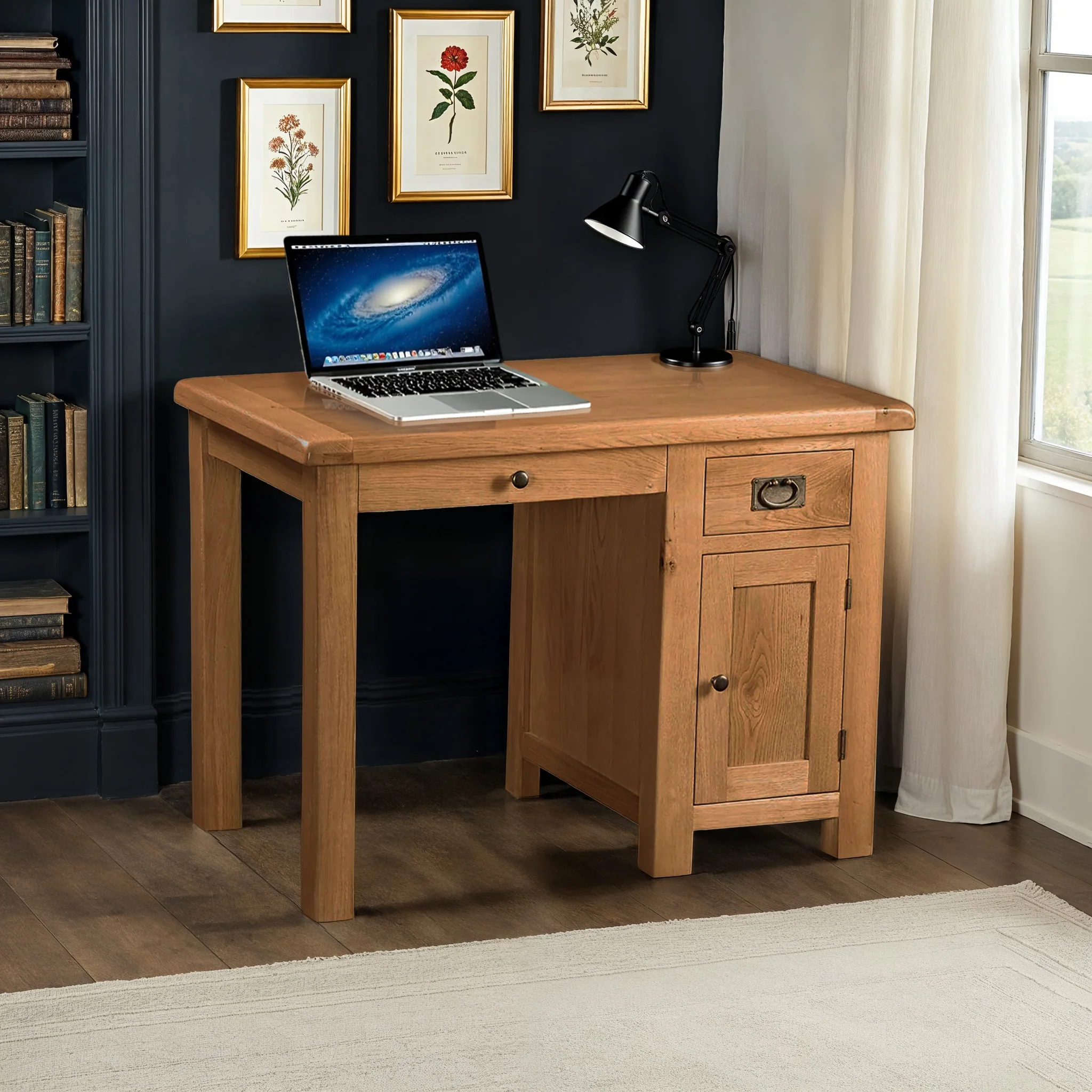Zelah Oak Small Computer Desk - Image 2