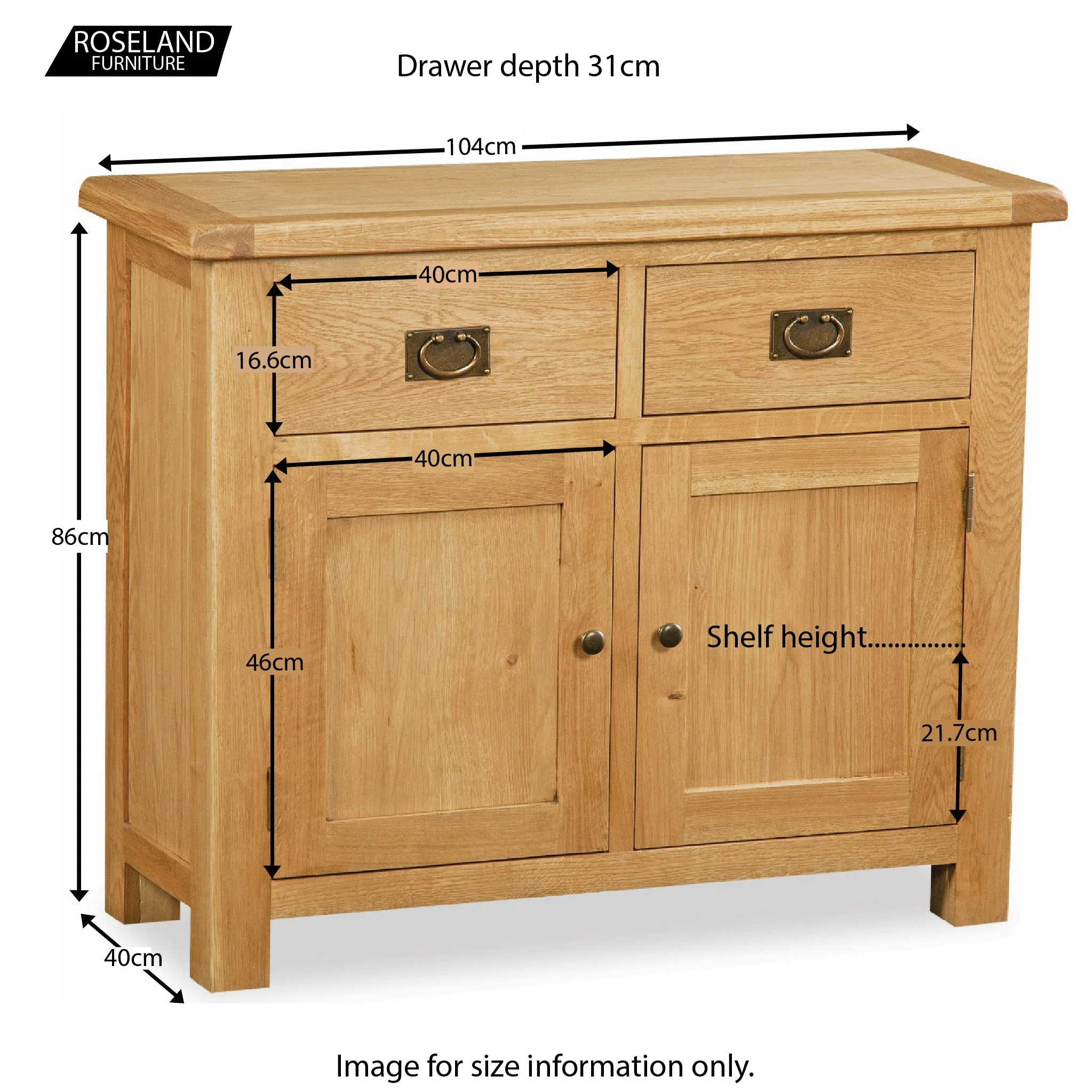 Zelah Oak Small Sideboard - Image 7