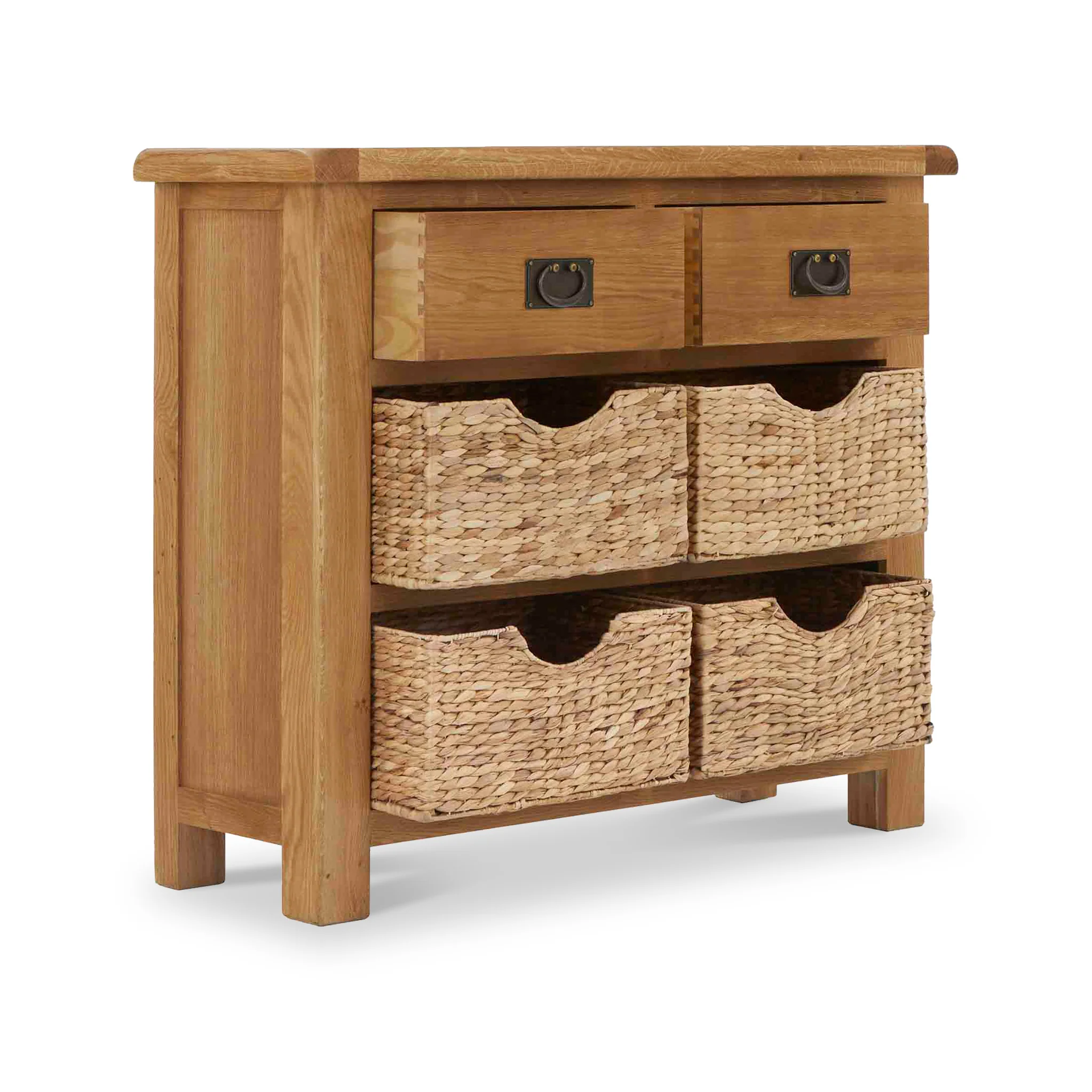 Zelah Oak Small Sideboard with Baskets - Image 3